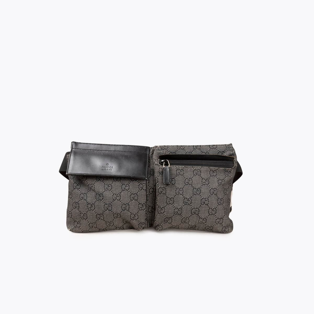 GUCCI GG Canvas Double Pocket Waist Bag A Retro Tale