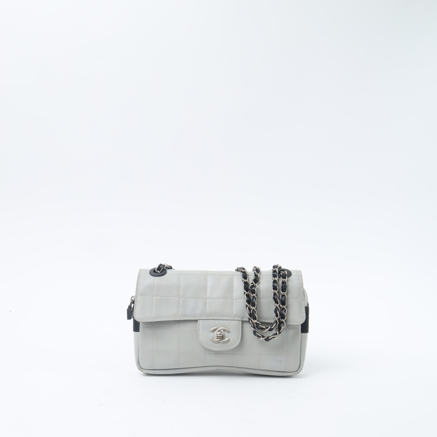Vintage CHANEL Sport Line Chocolate Bar Single Flap Bag - A Retro Tale