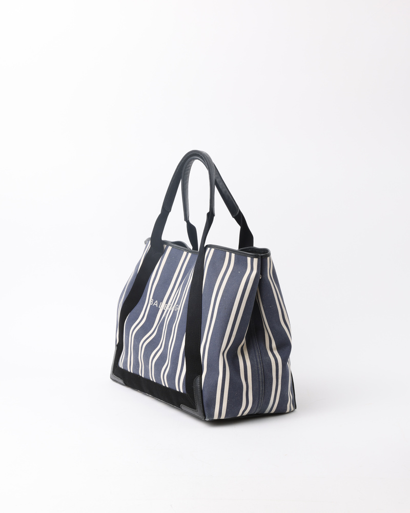 Vintage BALENCIAGA Navy Cabas M Tote Bag - A Retro Tale | A Retro Tale