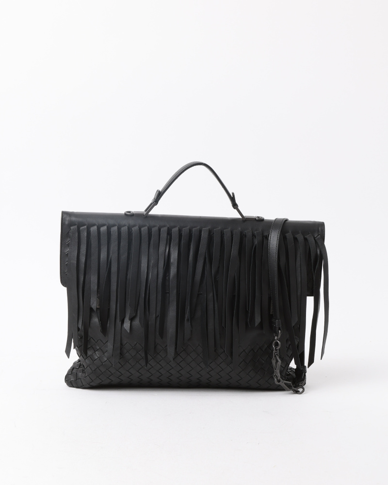 Vintage BOTTEGA VENETA Vintage Intrecciato Fringe Business Bag | A 