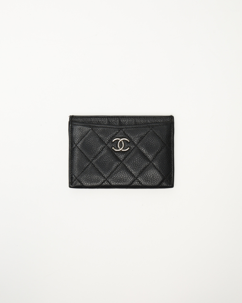 CHANEL 25S CARD HOLDER 11 IN SOFT MINT CAVIAR GOLD HARDWARE