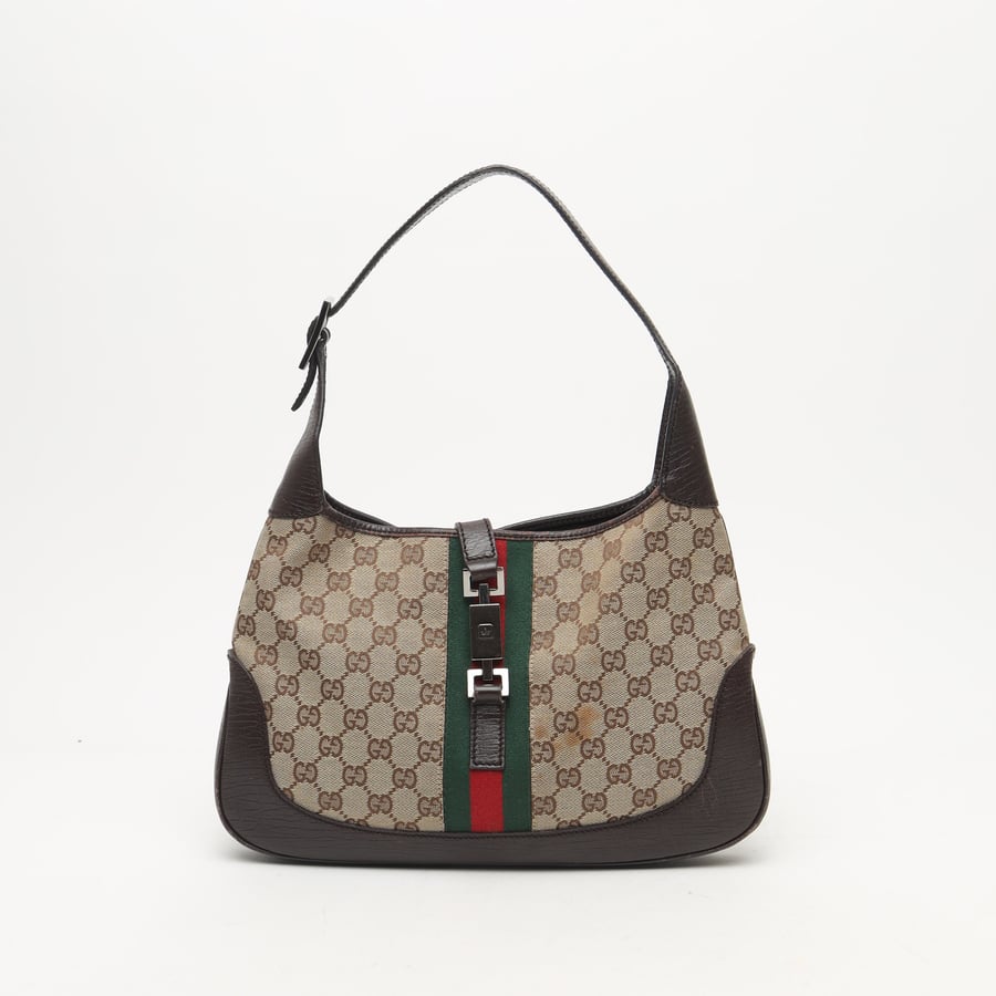 Vintage GUCCI Jackie Cloth Shoulder Bag - A Retro Tale