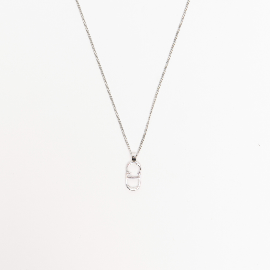 Vintage Christian Dior CD Logo Silver Necklace - A Retro Tale
