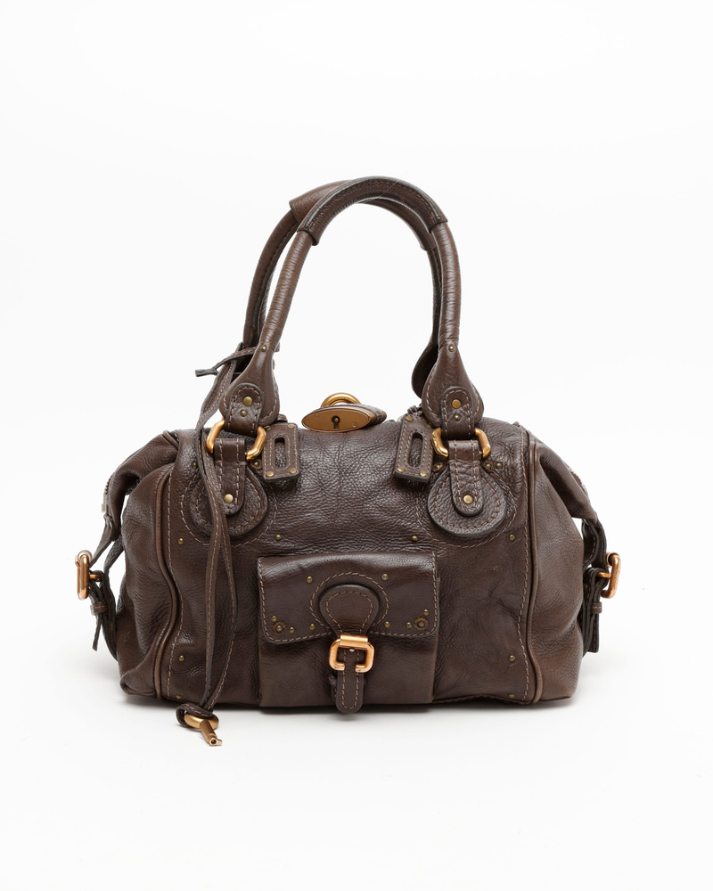 Vintage Chloé Paddington Bags Brown Chloé 2-Tone Brown Lambskin Paddington Shoulder Bag