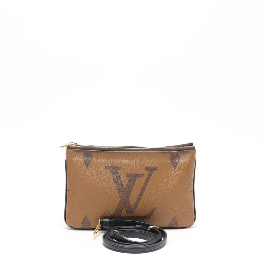 Vintage Louis Vuitton Giant Reverse Double Zip Pochette Bag - A