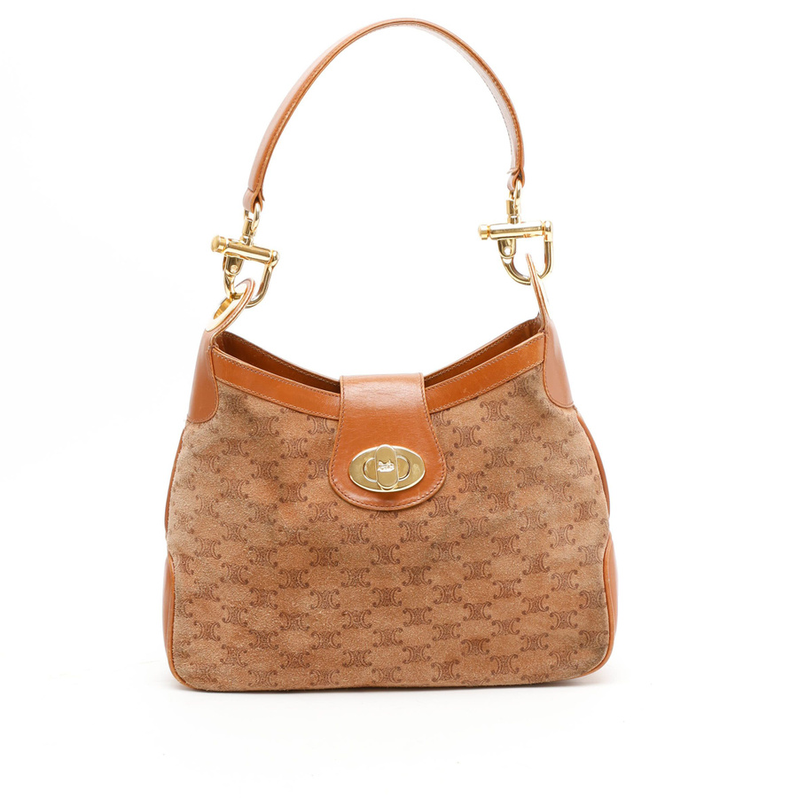 バッグ CELINE C MACADAM SUEDE SHOULDER BAG CELINE Shoulder Bag Crossbody C Macadam Suede Brown