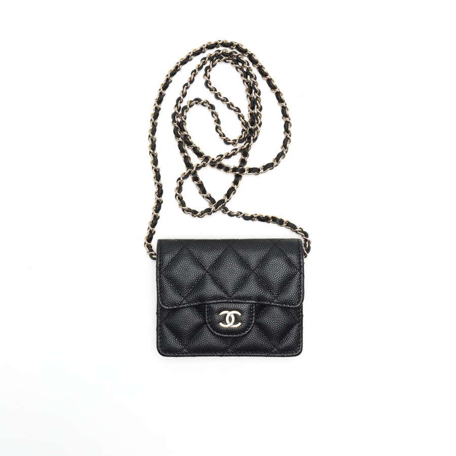 Vintage Chanel Caviar Mini Wallet On Chain Bag - A Retro Tale