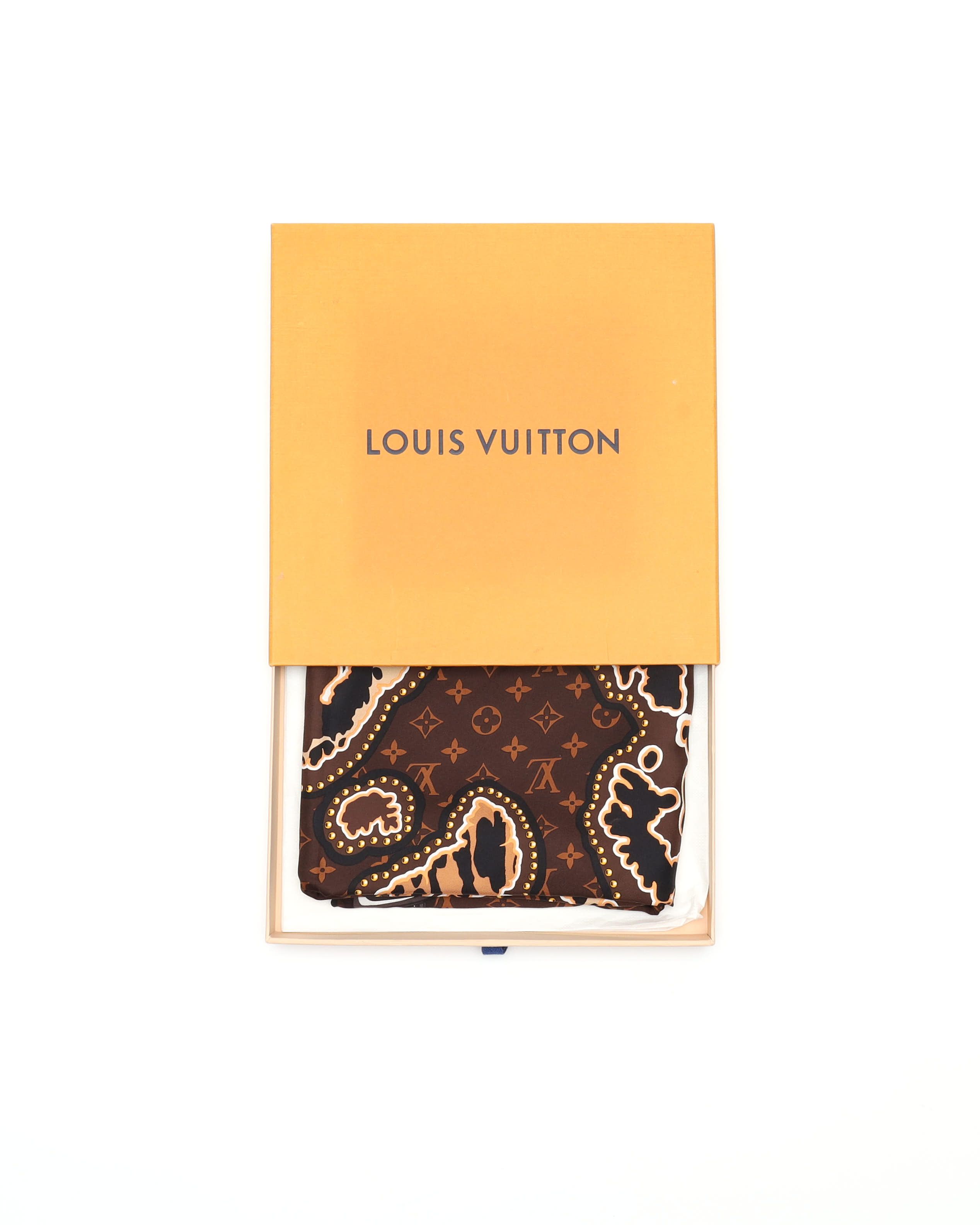 Vintage Louis Vuitton 90 Monogram Silk World Scarf - A Retro Tale