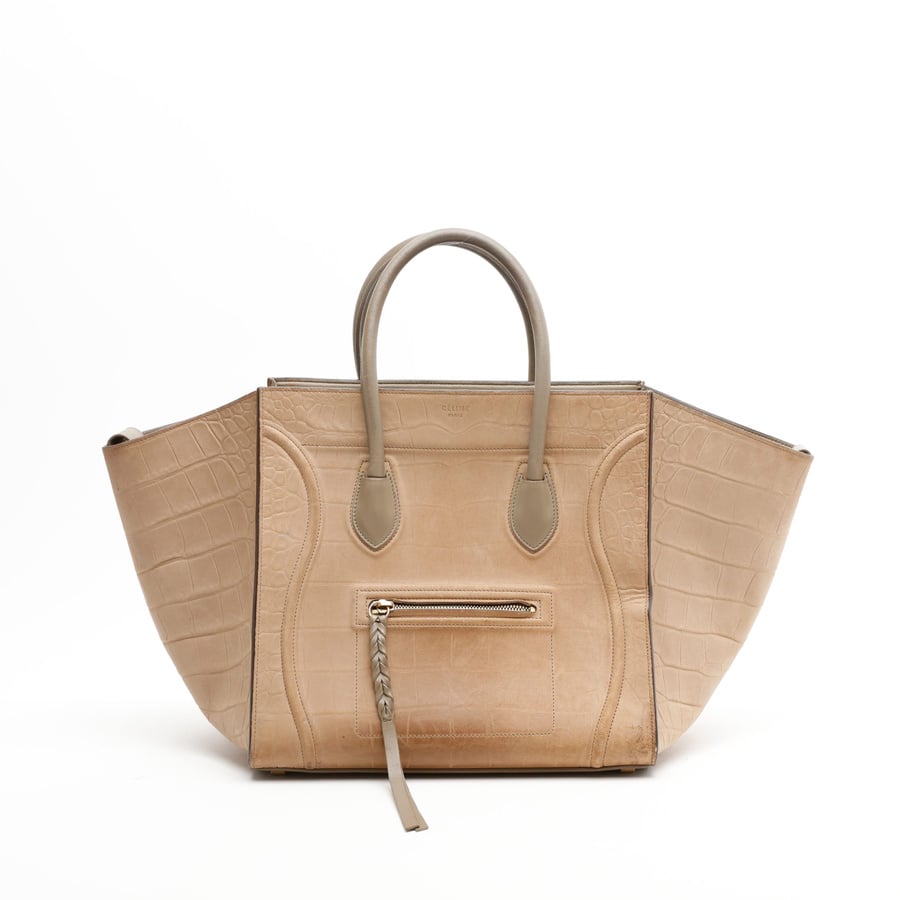Vintage Céline Crocodile Embossed Nubuck Luggage Tote Bag - 850-21188