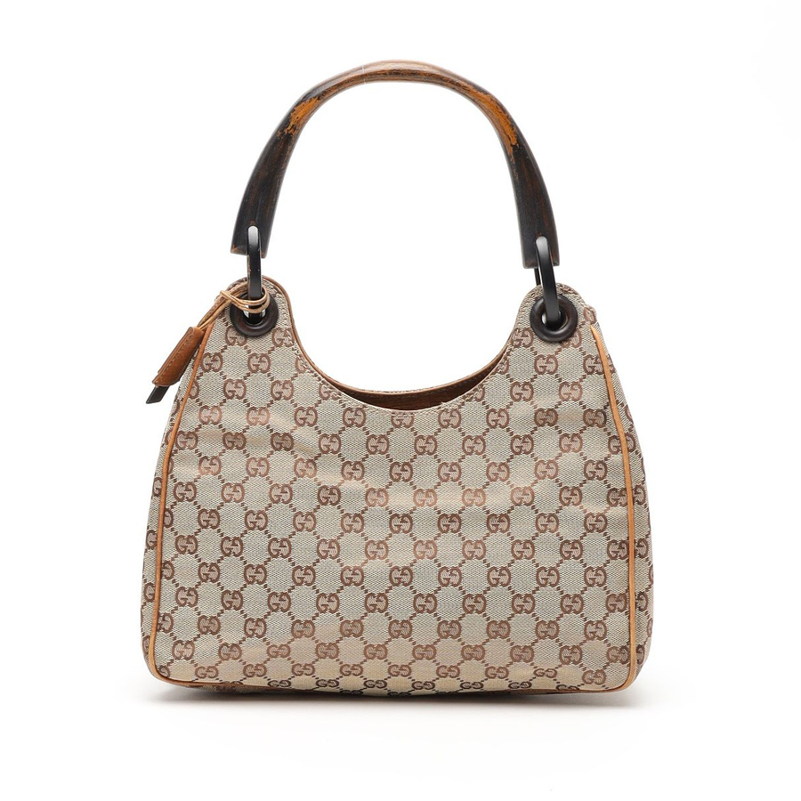 Vintage Gucci GG Wood Handle Bag - 844-30567