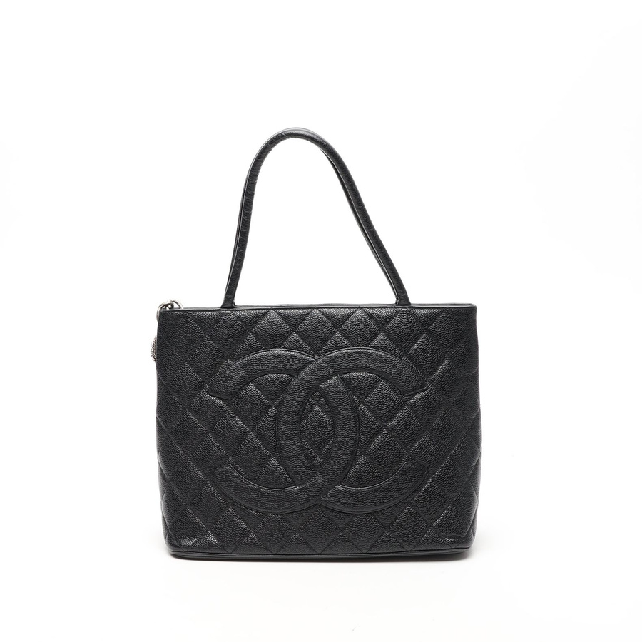 Vintage Chanel Caviar Medallion Tote Bag - 848-31006