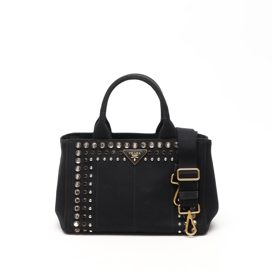 キラキラ PRADA CANAPA Stud スタッズ付きブラックトートバッグ 43008_f50dc6fa8e-wz636708_1-