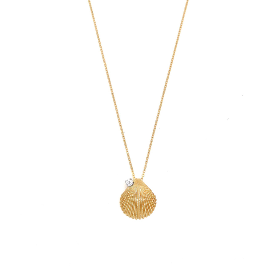 Tiffany & Co. ゴールド貝殻型小物入れ Vintage Tiffany & Co Shell and Diamond 18kt Gold Necklace - XB031194