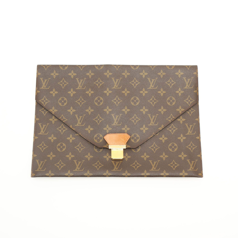 Vintage Monogram Poche Plate Envelope Clutch Bag 858 31072