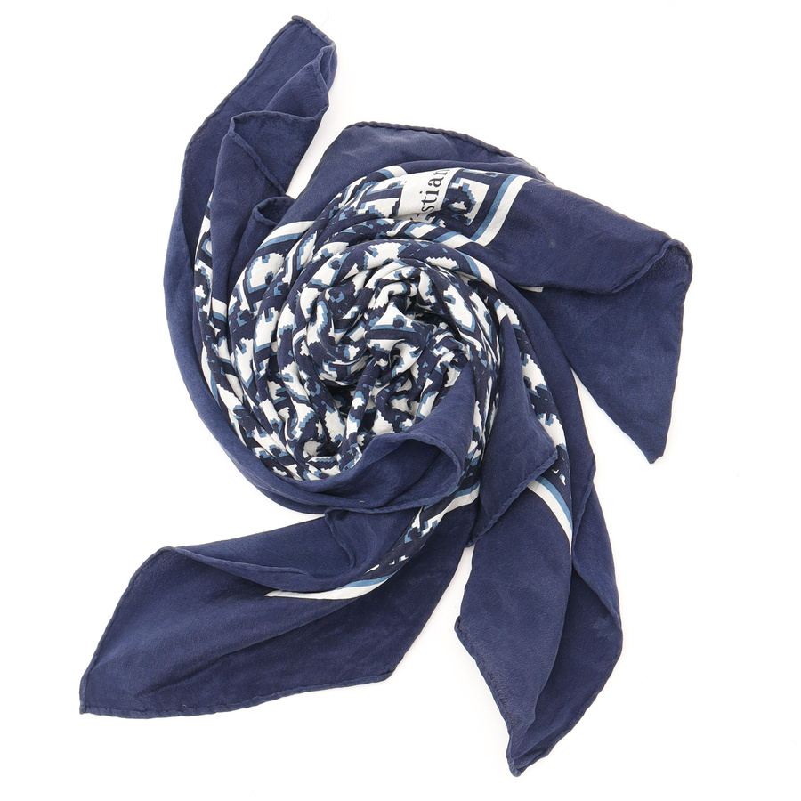 ★Christian Dior/trotter silk scarf/NAVY★ Vintage Christian Dior 70 Trotter Silk Scarf - 864-37460