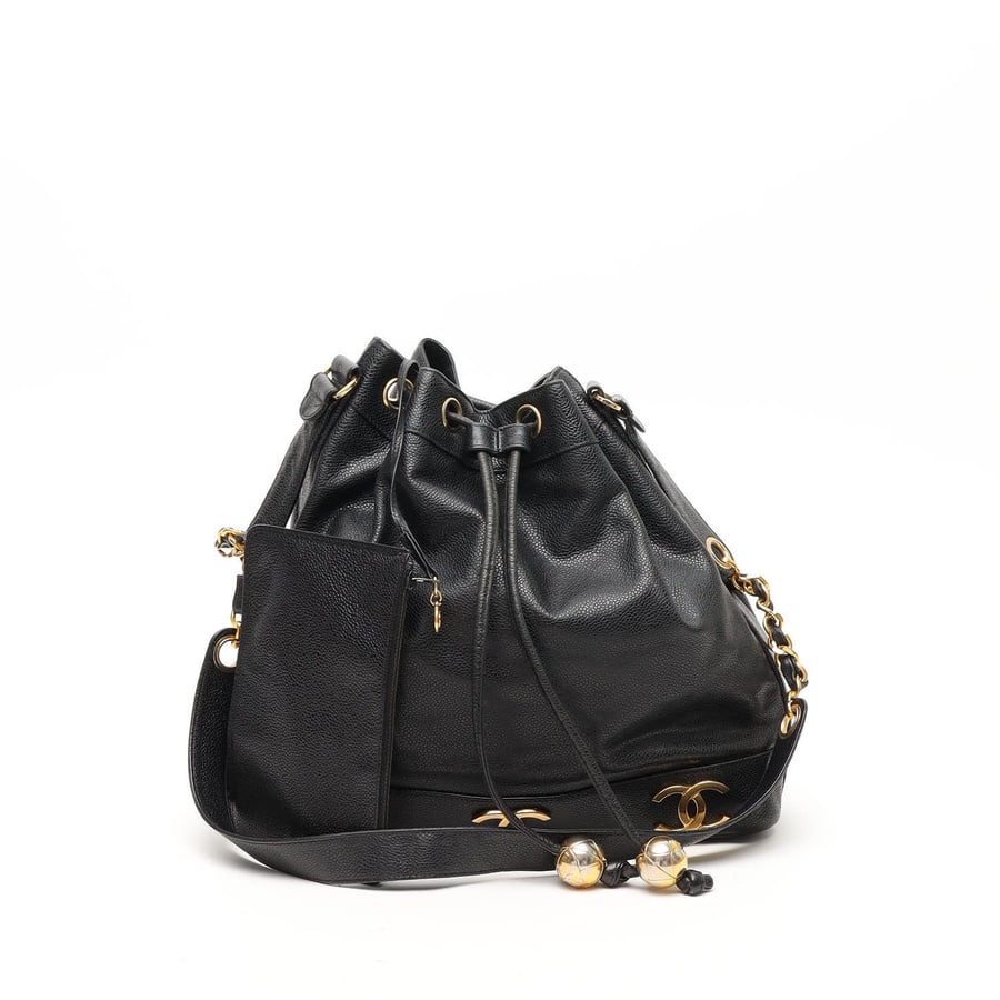 Vintage Chanel CC Caviar Bucket Bag - 2260002213442