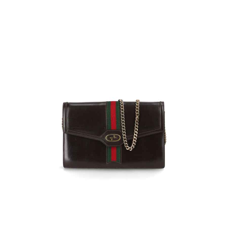 Gucci Vintage Black Leather Sherry Line Shoulder Bag main image 0
