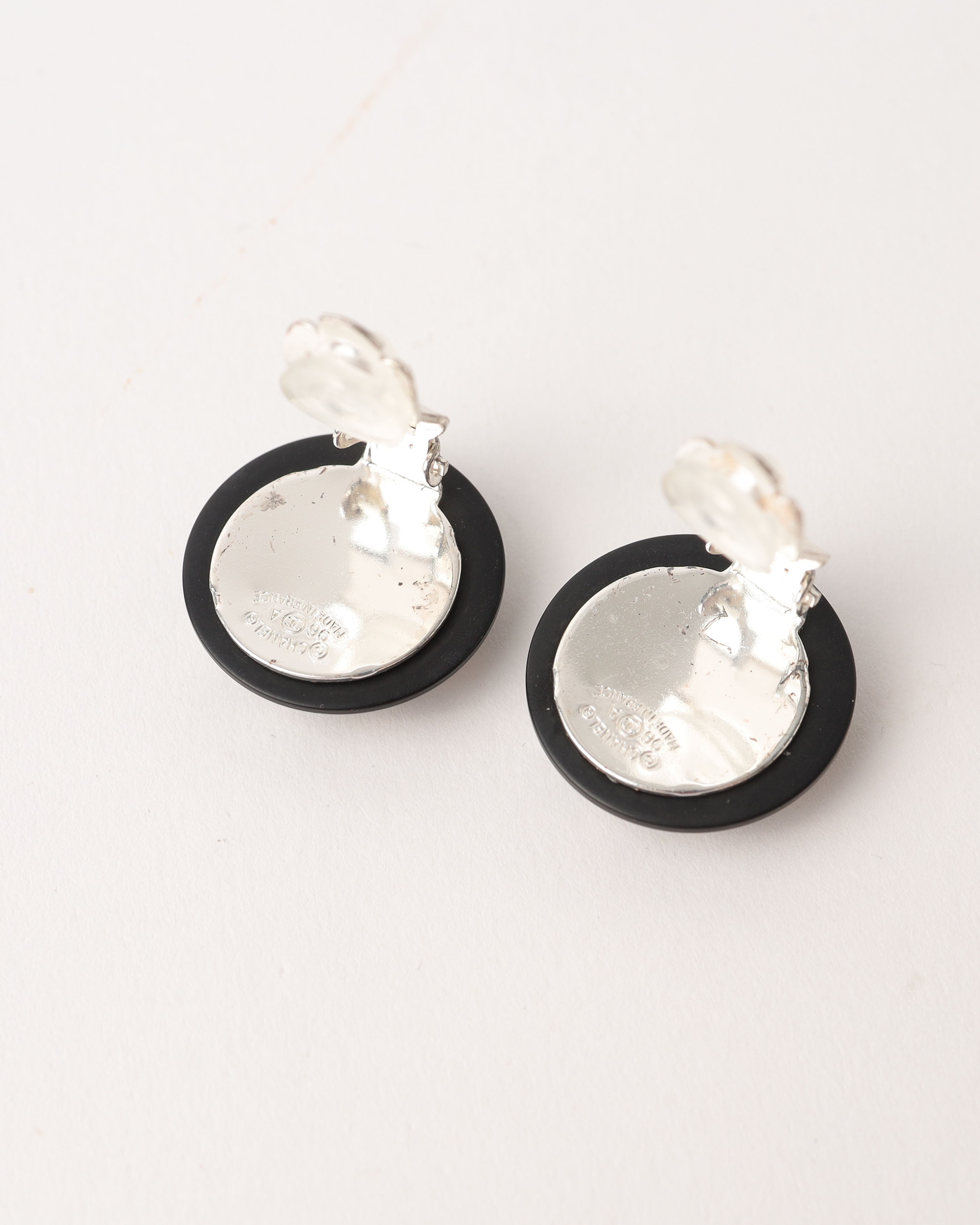 Pre-owned Chanel Vintage Earrings Rhinestone Clip On
