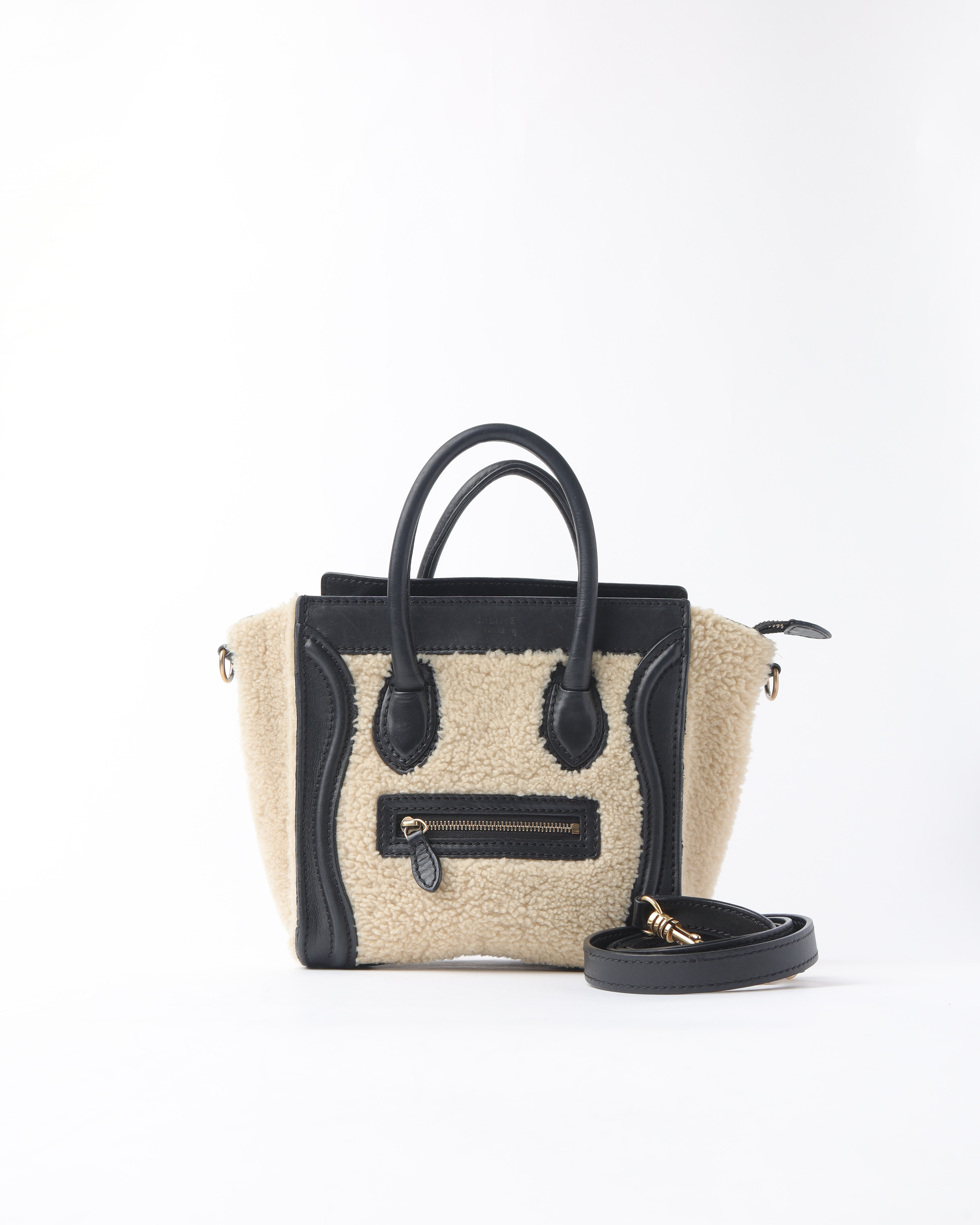 CELINE Shearling Nano Luggage Bag