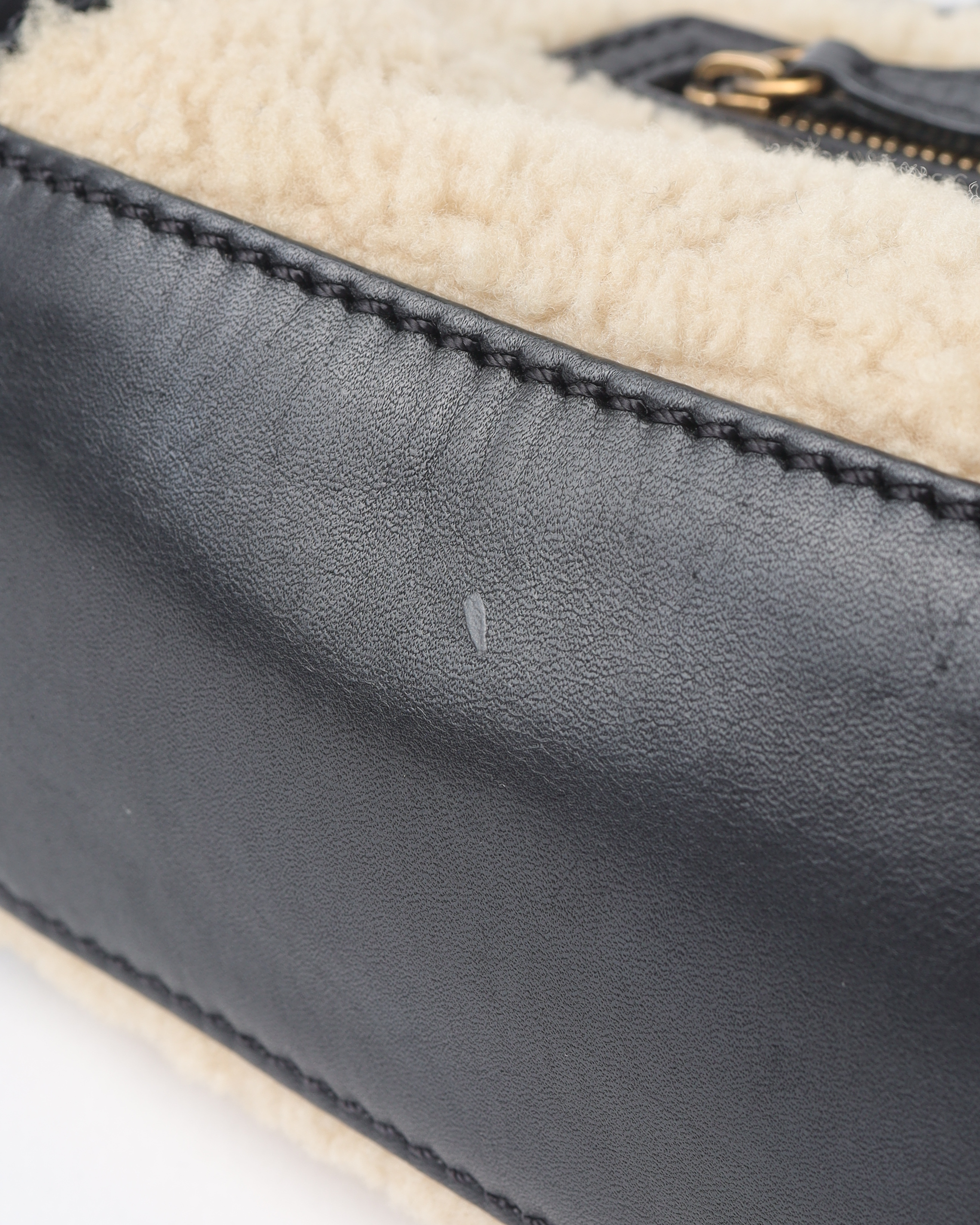 Celine Shearling Nano Luggage Bag