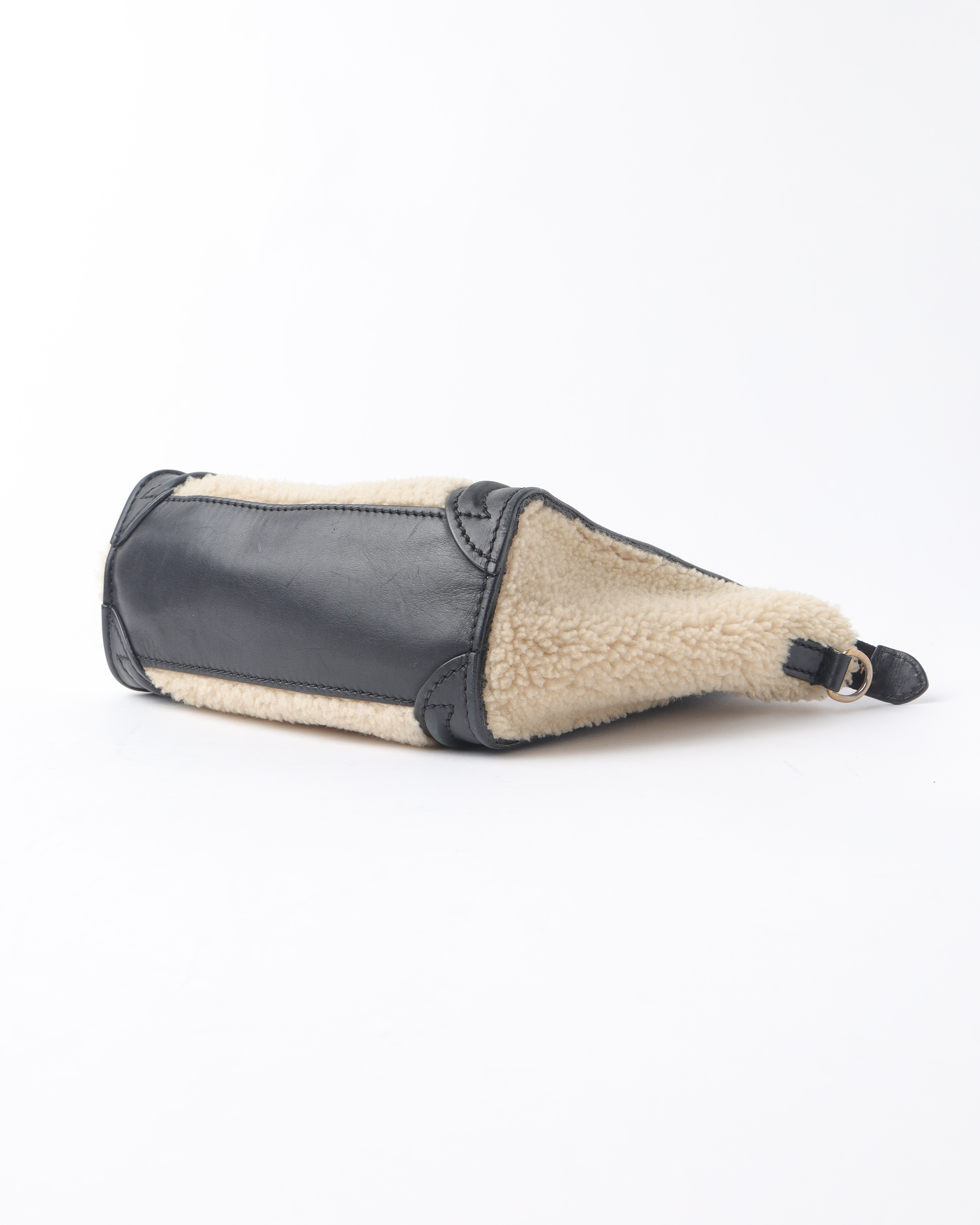 Celine Shearling Nano Luggage Bag