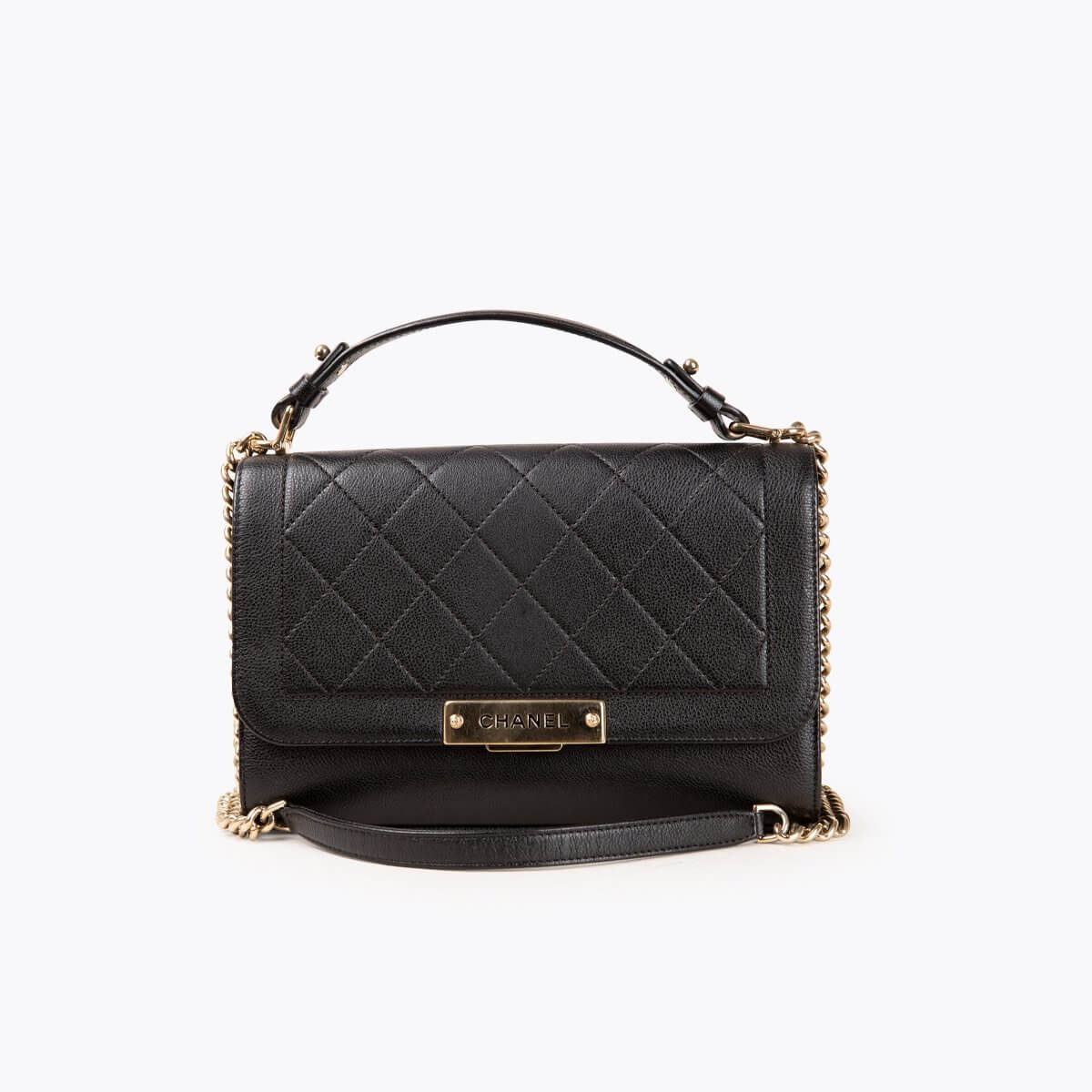CHANEL Click Label Shoulder Bag