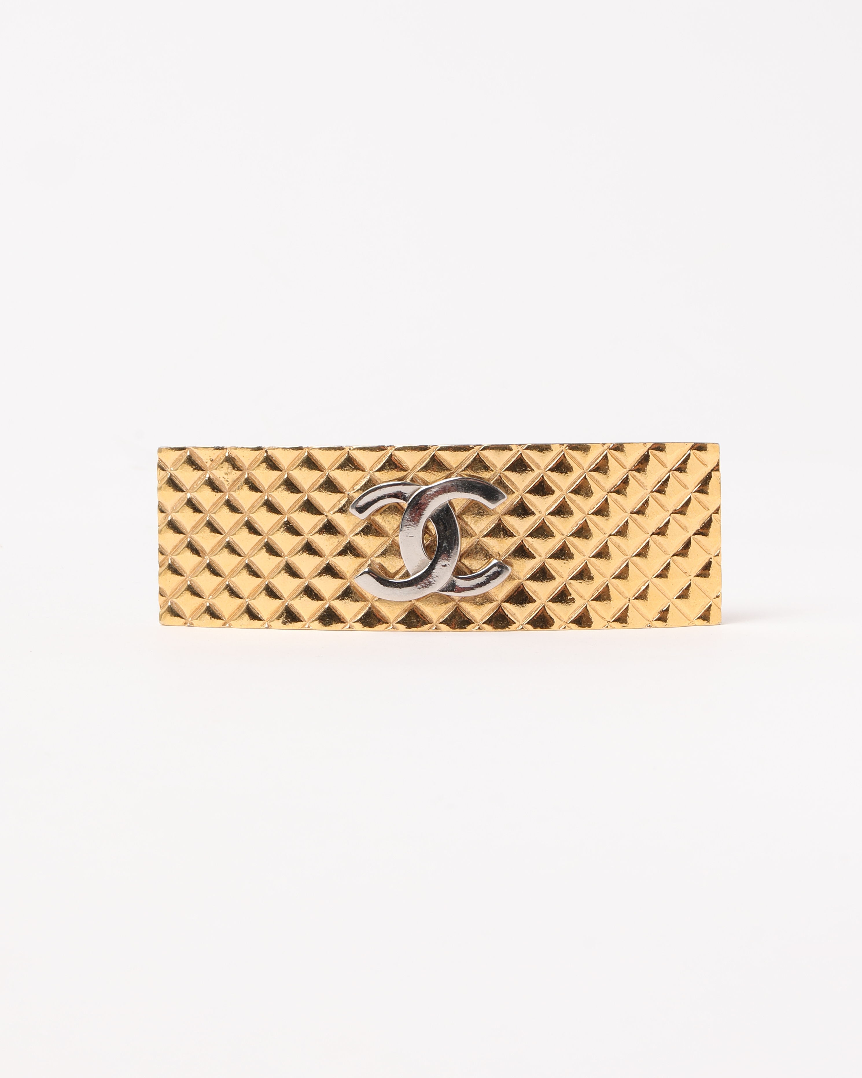 Pre-owned Chanel Cc Gold-tone Hair Barette
