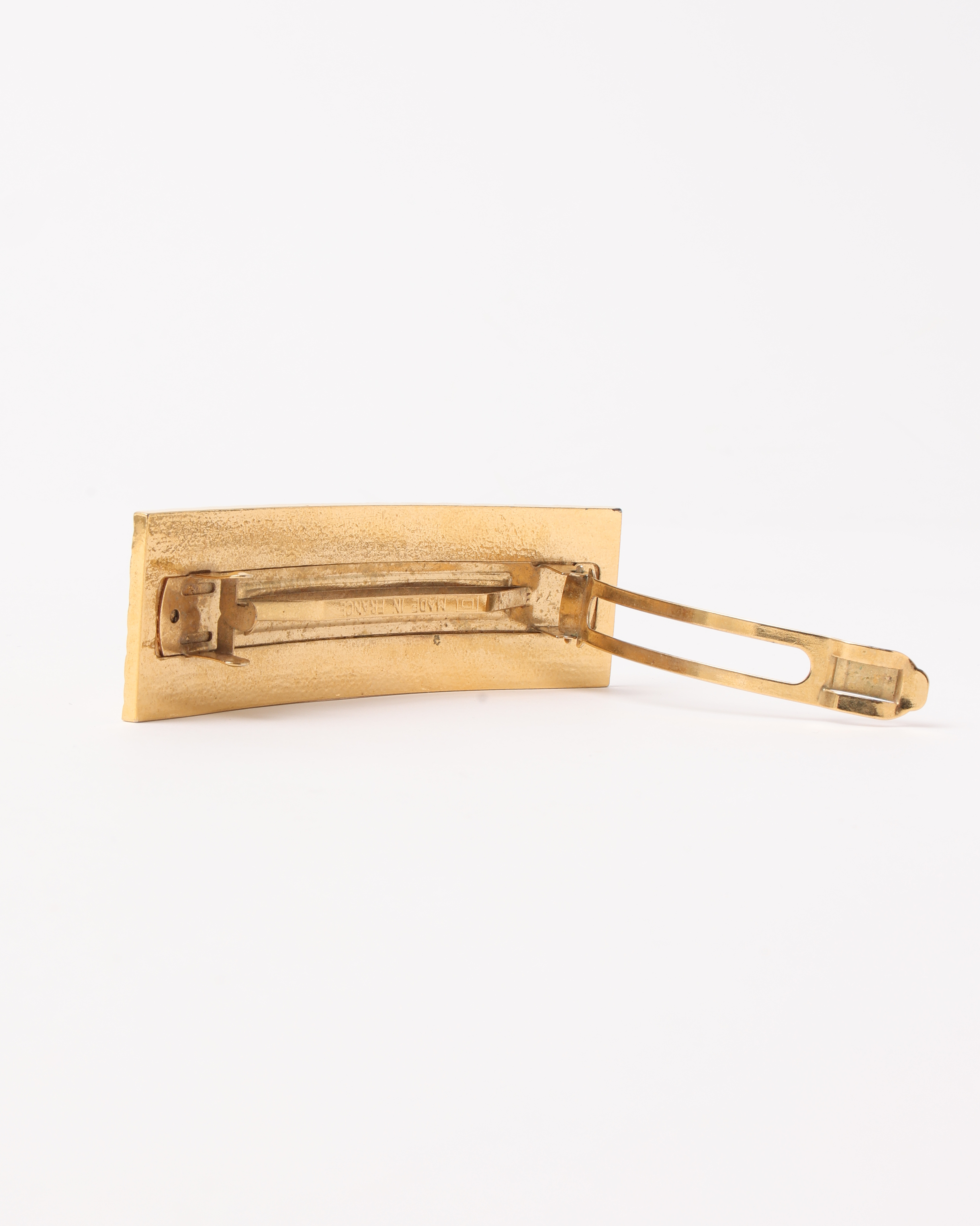 Pre-owned Chanel Cc Gold-tone Hair Barette