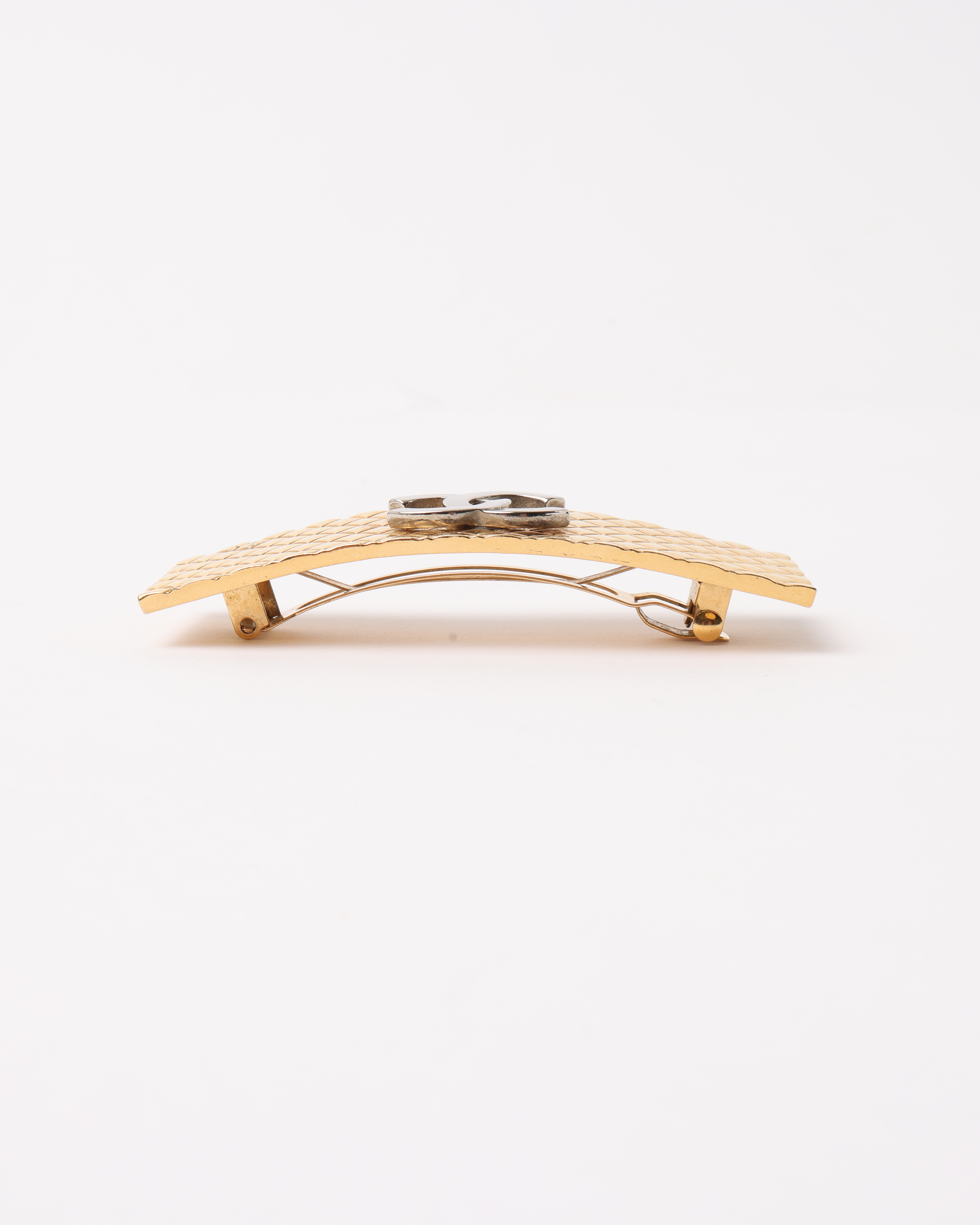 Pre-owned Chanel Cc Gold-tone Hair Barette