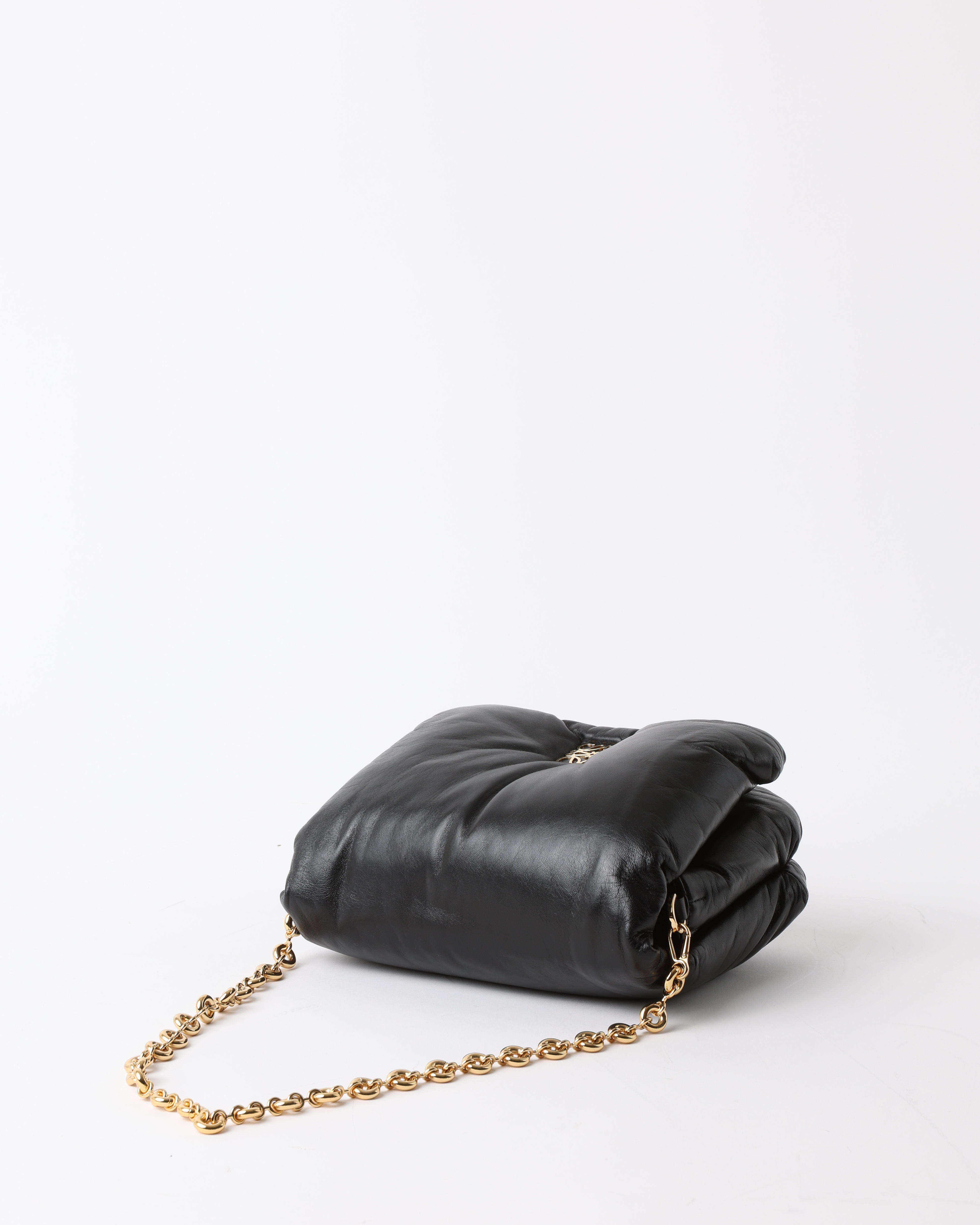 Loewe Goya Puffer Quilted Shoulder Bag In Black