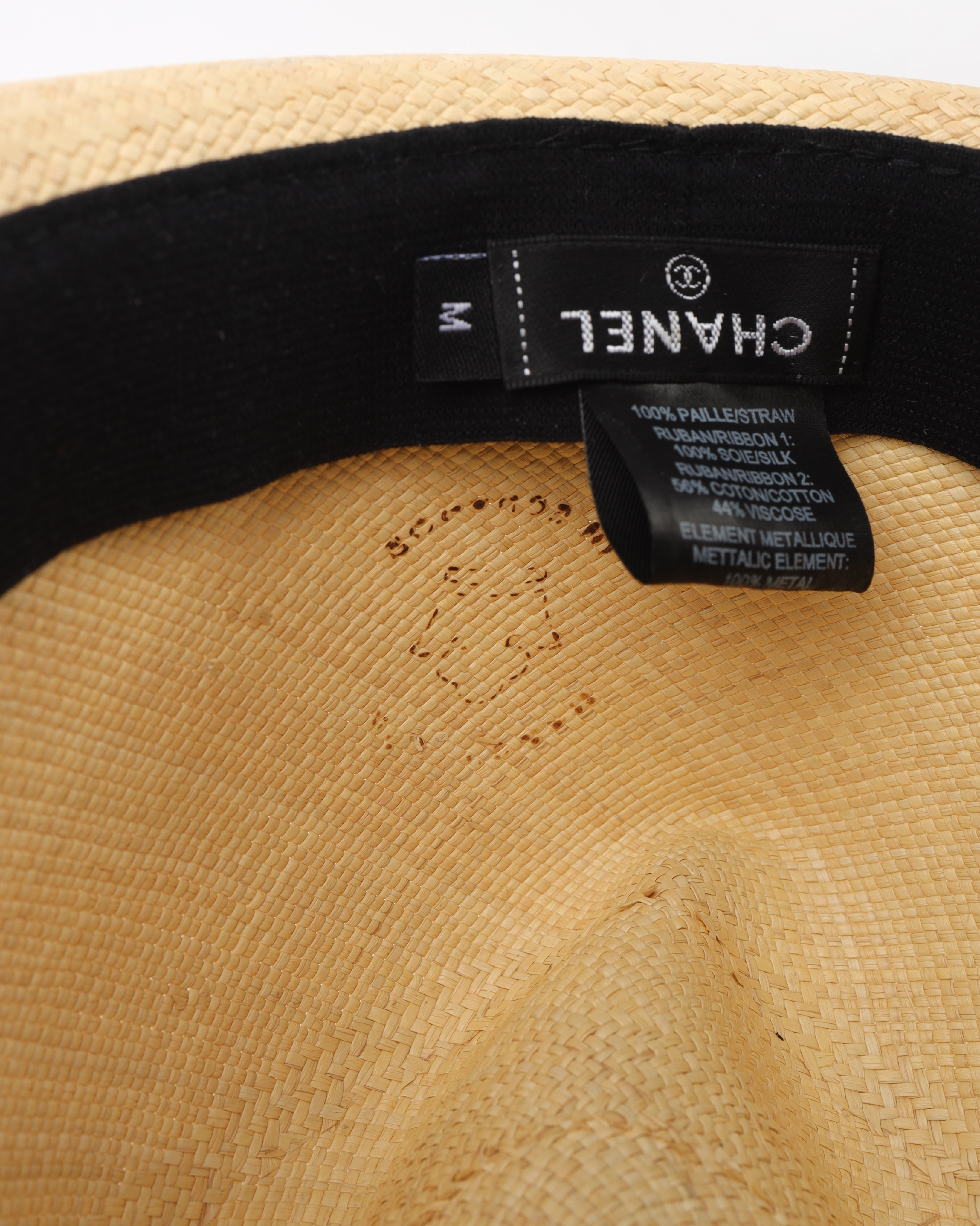Pre-owned Chanel Cruise Straw Fedora M Hat