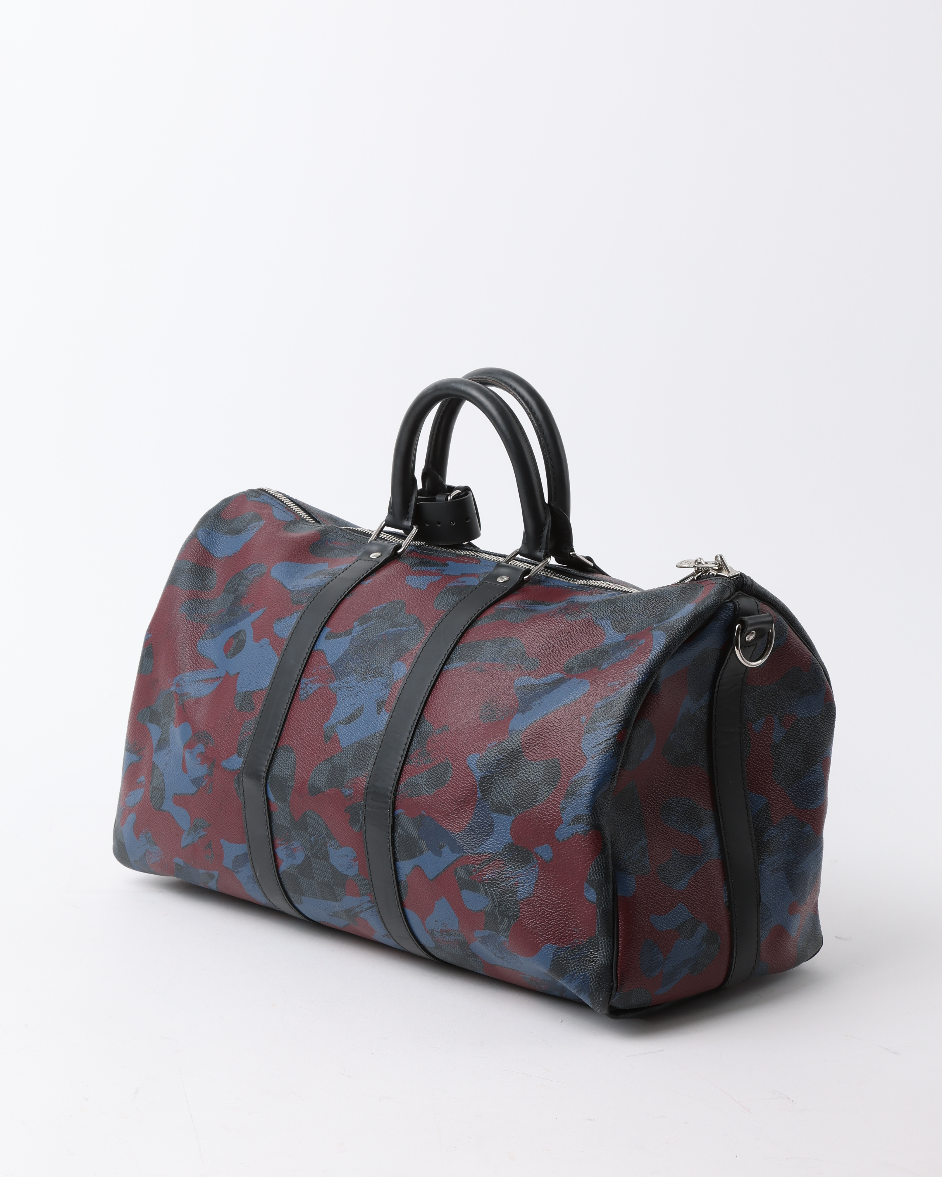 Pre-owned Louis Vuitton Damier Cobalt Camouflage Keepall Bandoulière 45 Weekend Bag