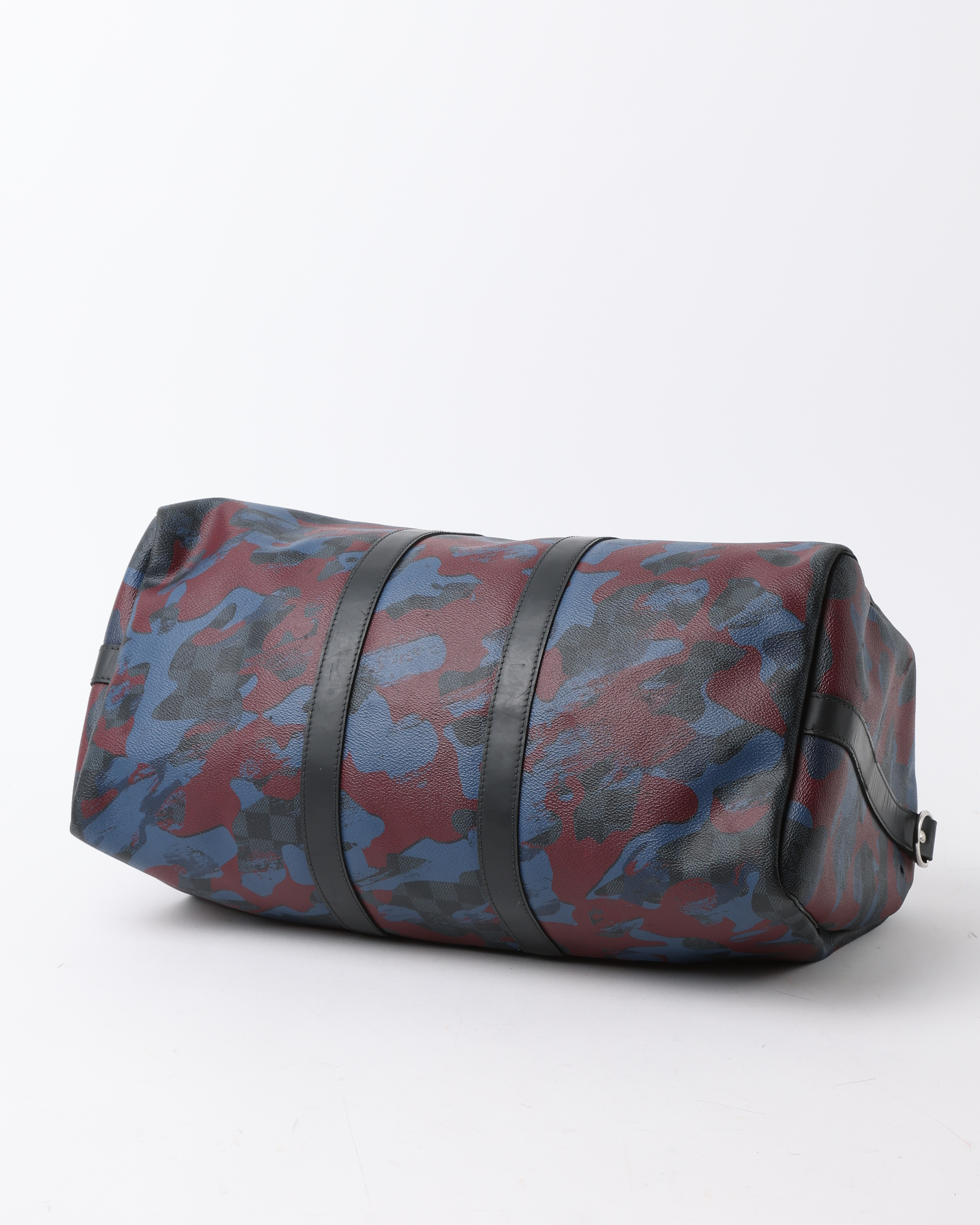 Pre-owned Louis Vuitton Damier Cobalt Camouflage Keepall Bandoulière 45 Weekend Bag