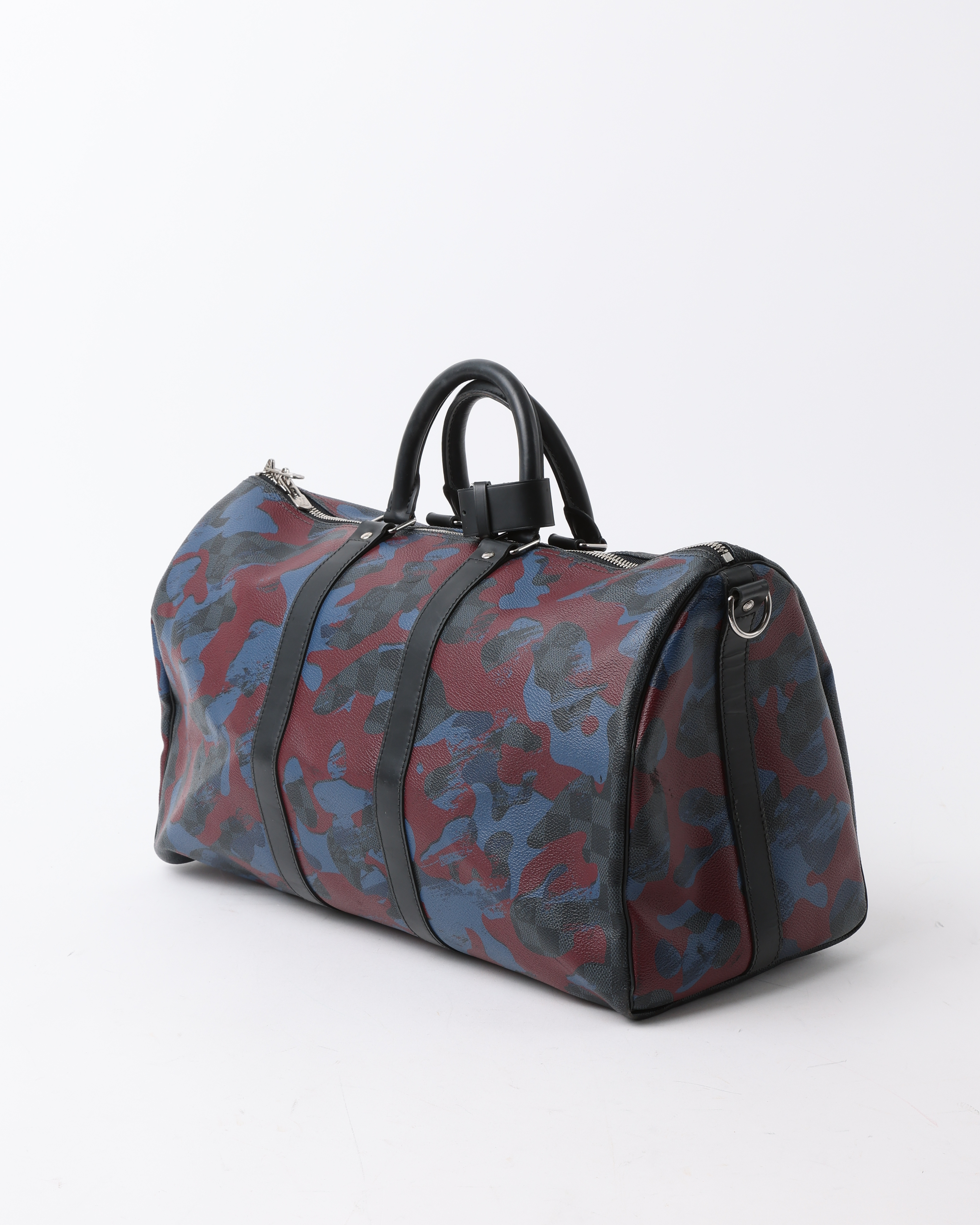 Pre-owned Louis Vuitton Damier Cobalt Camouflage Keepall Bandoulière 45 Weekend Bag