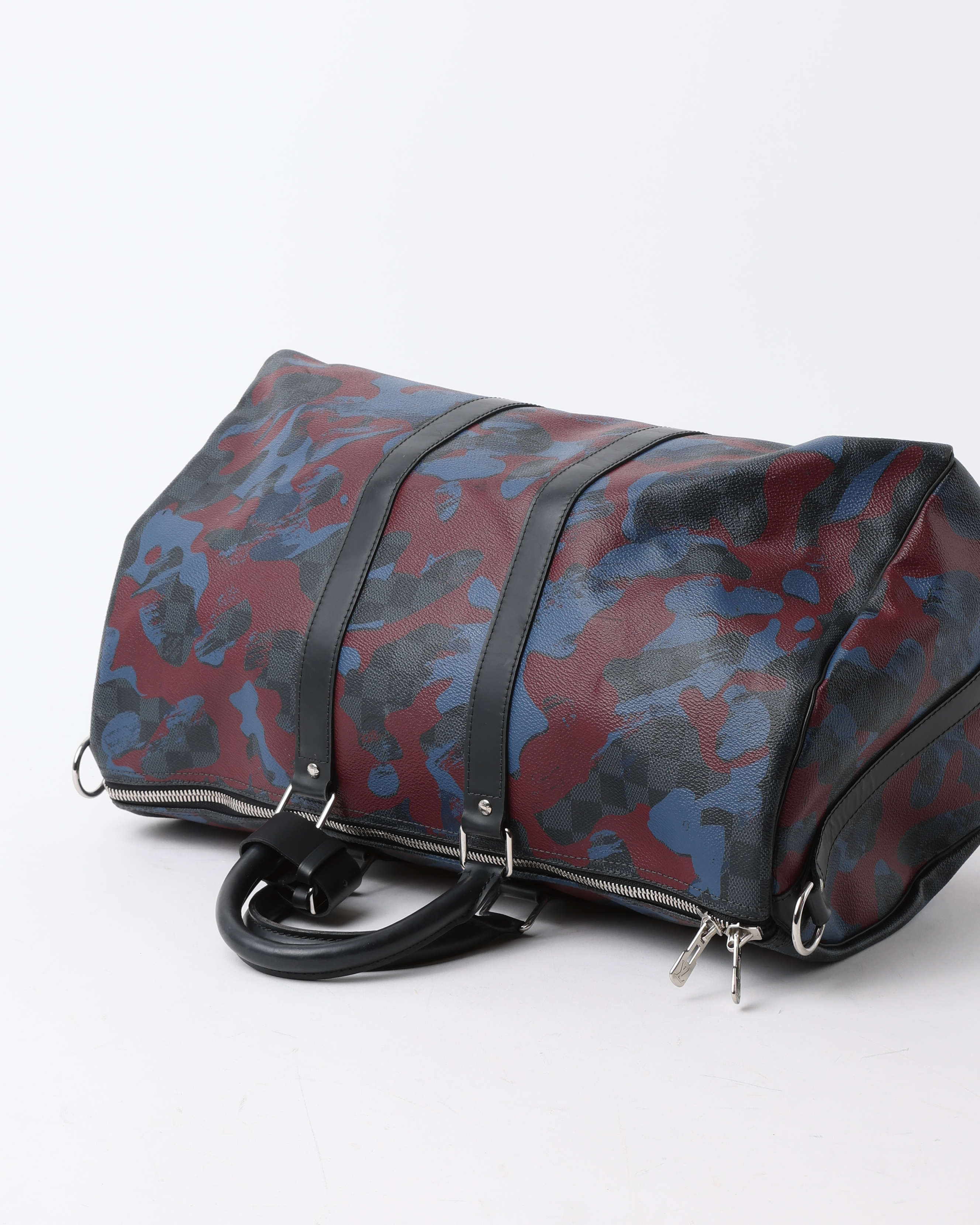 Pre-owned Louis Vuitton Damier Cobalt Camouflage Keepall Bandoulière 45 Weekend Bag
