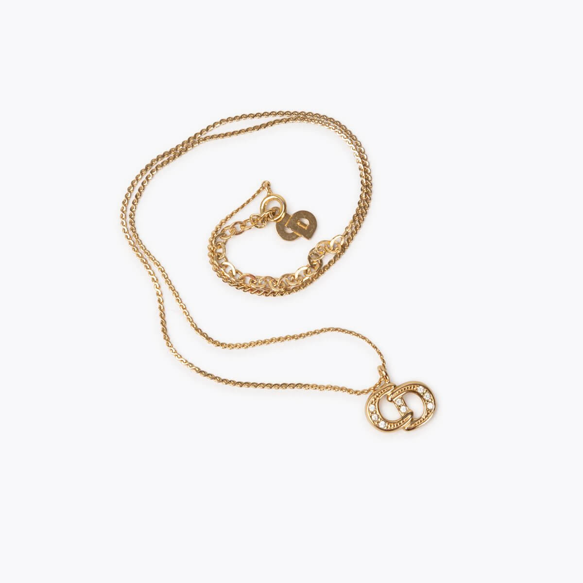 CHRISTIAN DIOR CD Rhinestone Necklace