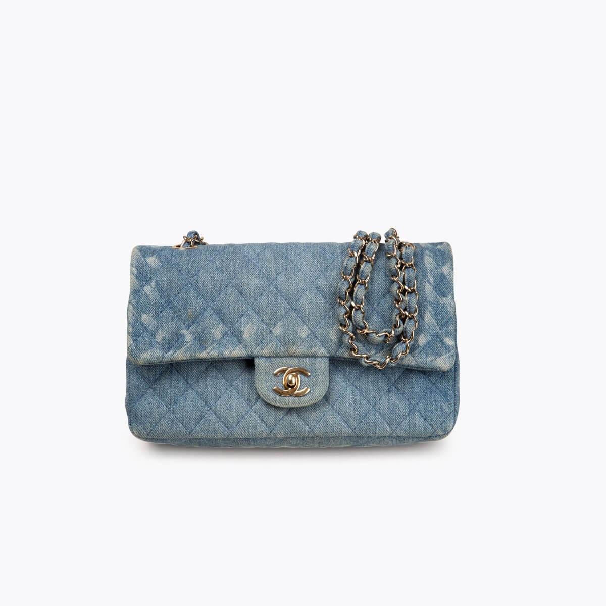 CHANEL Denim Classic Medium Double Flap Bag