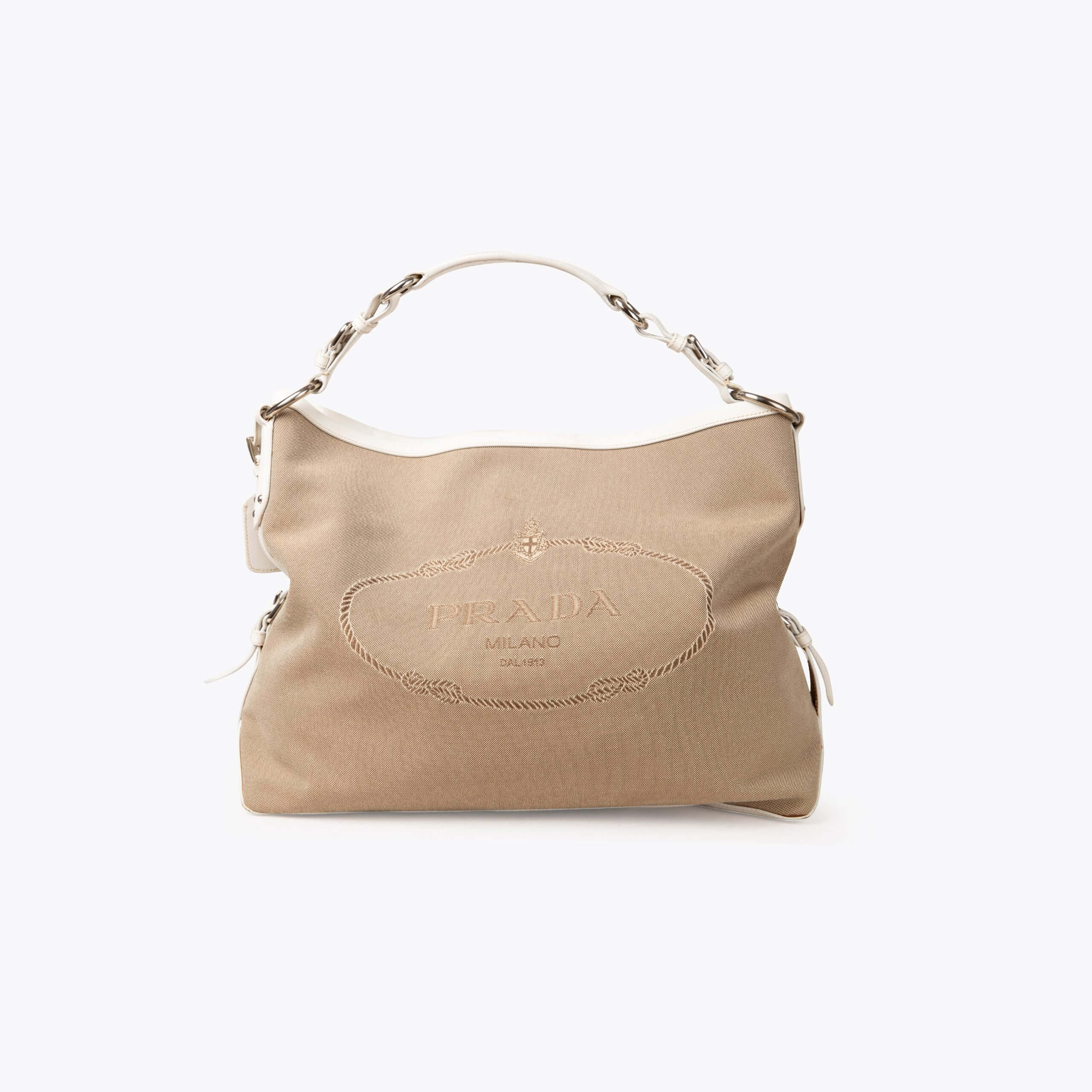 PRADA Logo Jacquard Shoulder Bag