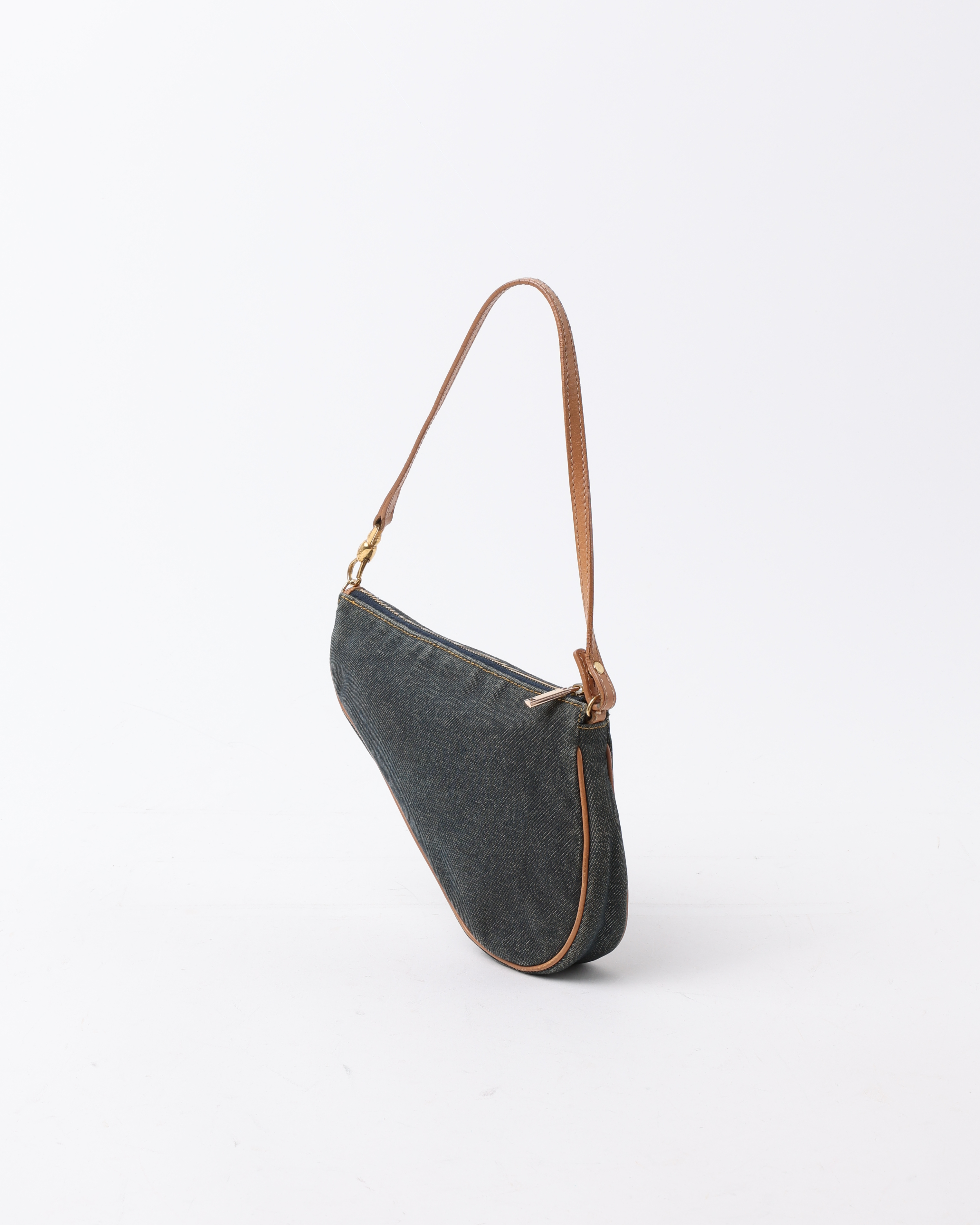 Dior Christian Mini Denim Saddle Bag