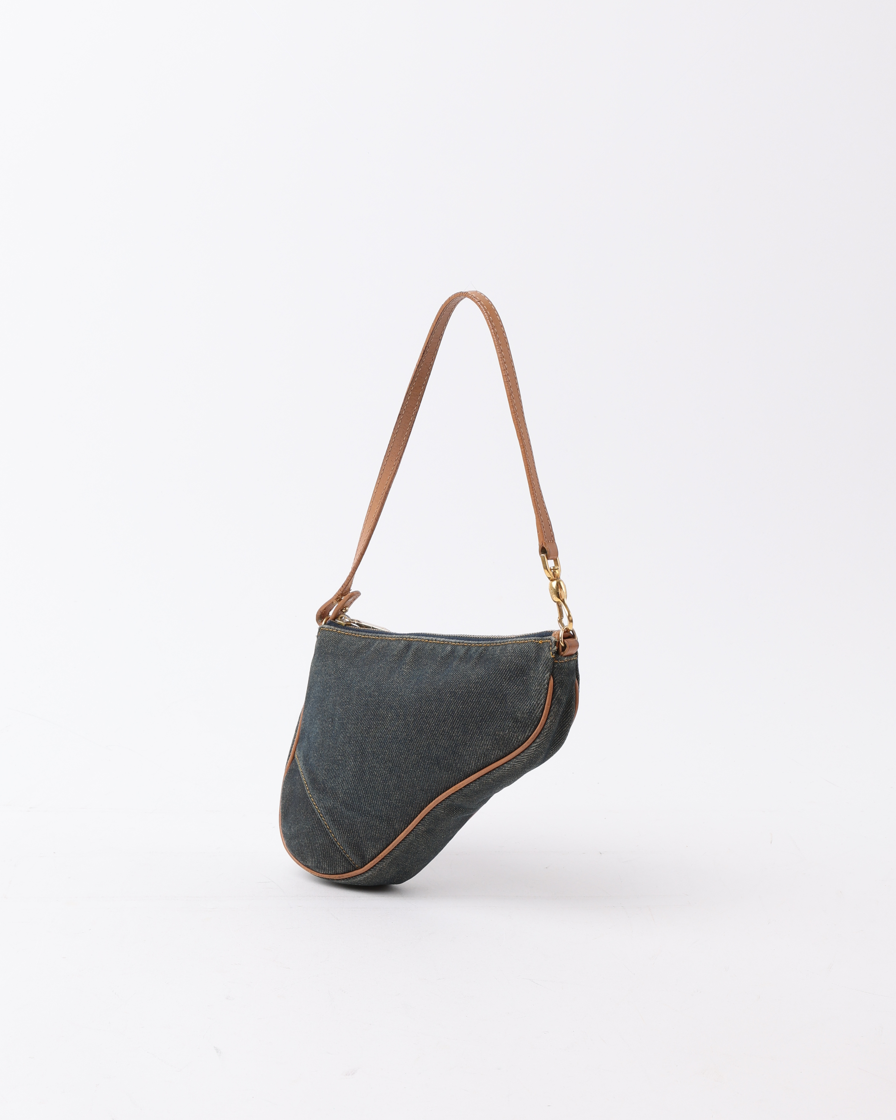 Dior Christian Mini Denim Saddle Bag