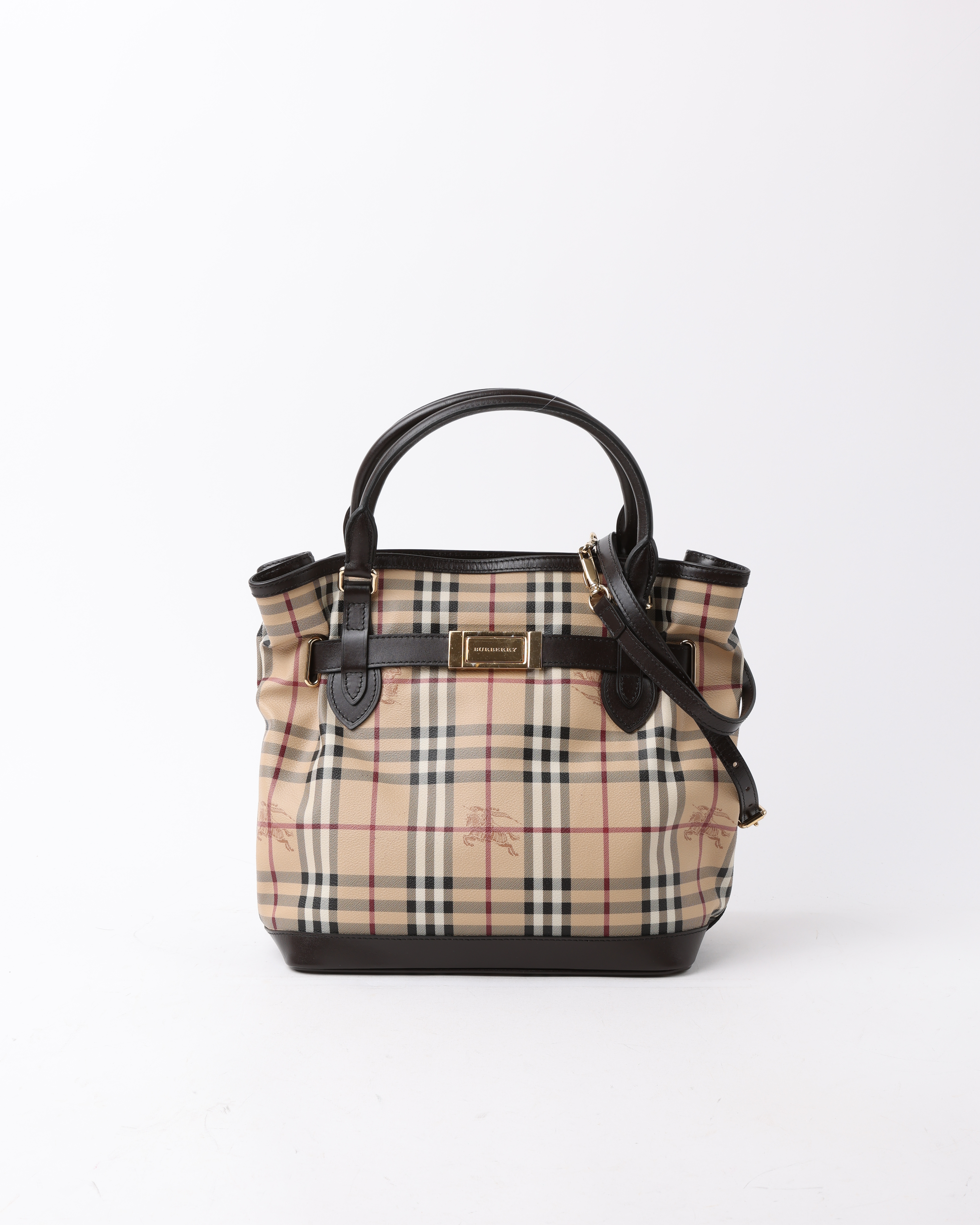 BURBERRY Haymarket Check Belted Bag