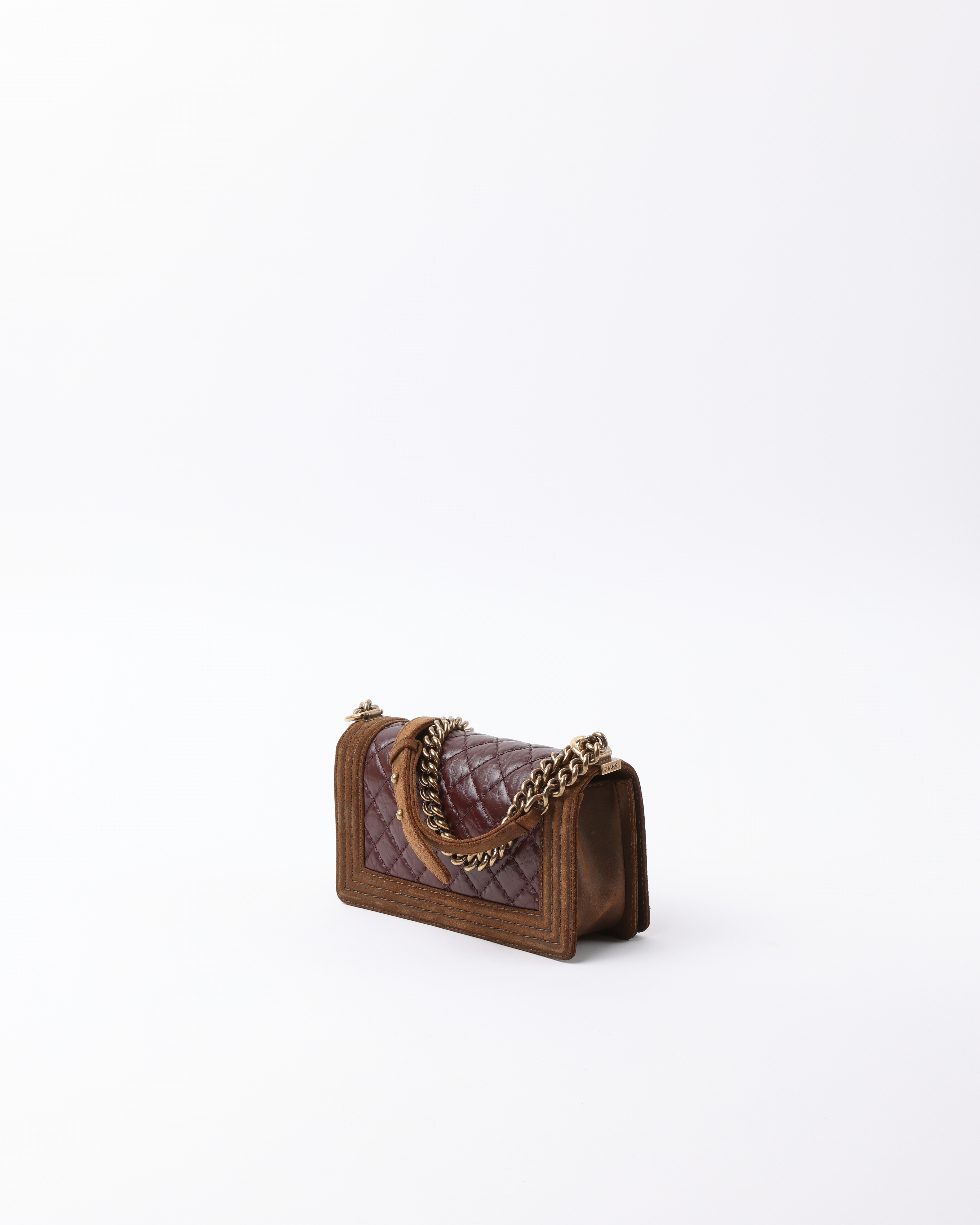 Pre-owned Chanel Medium Two Tone Boy Bag In Red