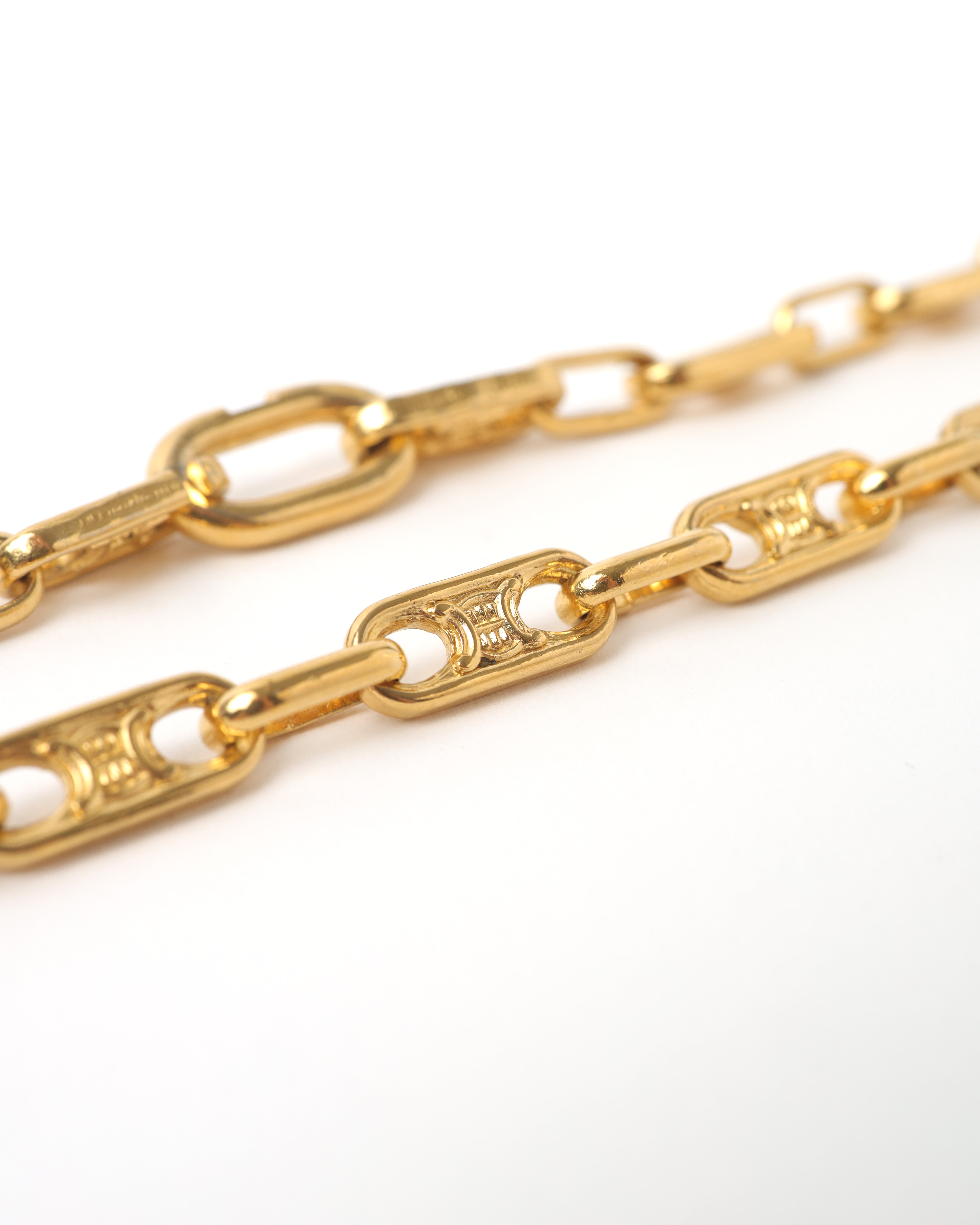 Celine Vintage Triomphe Necklace In Gold