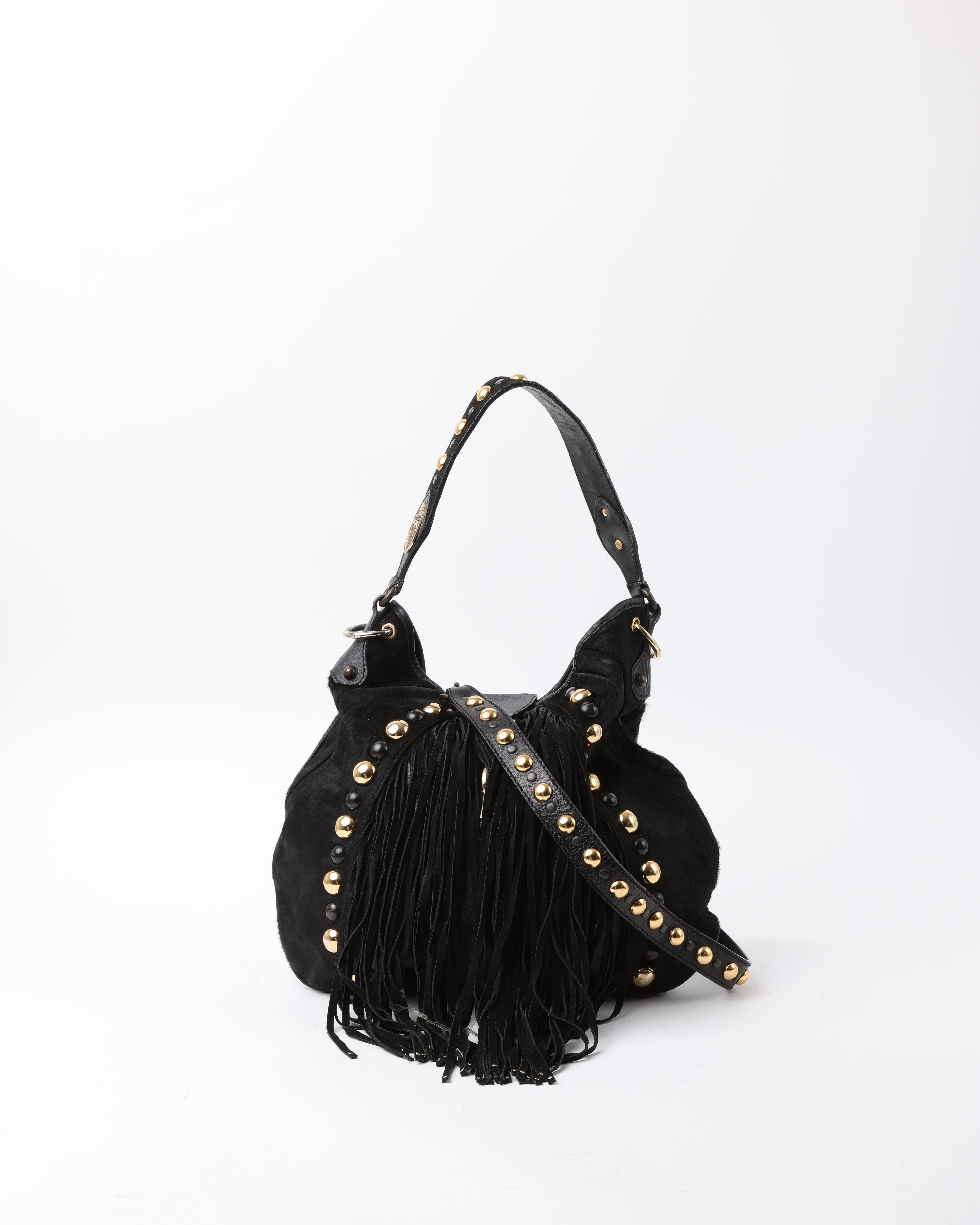 Gucci Large Babouska Indy Satchel Bag In Black