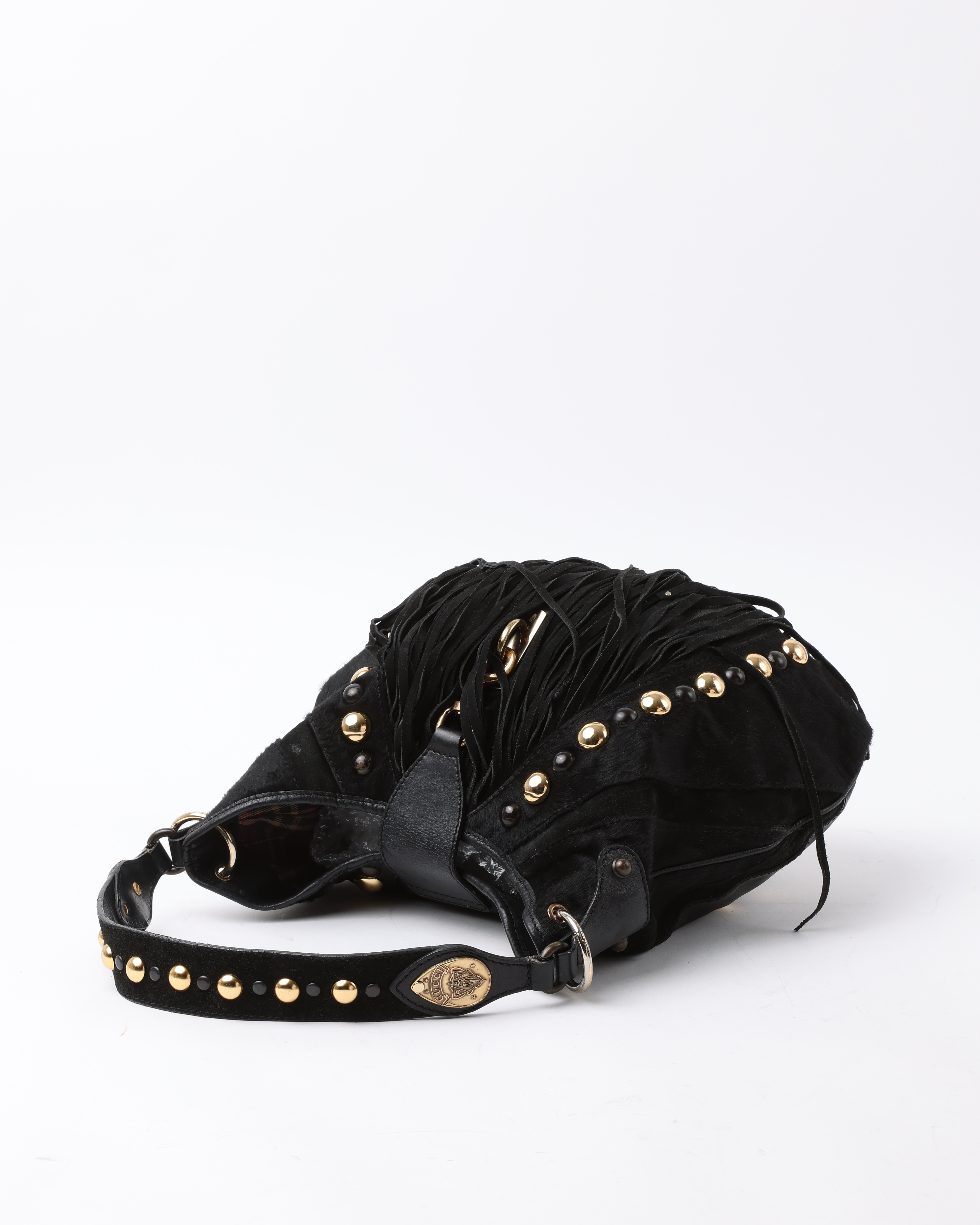 Gucci Large Babouska Indy Satchel Bag In Black