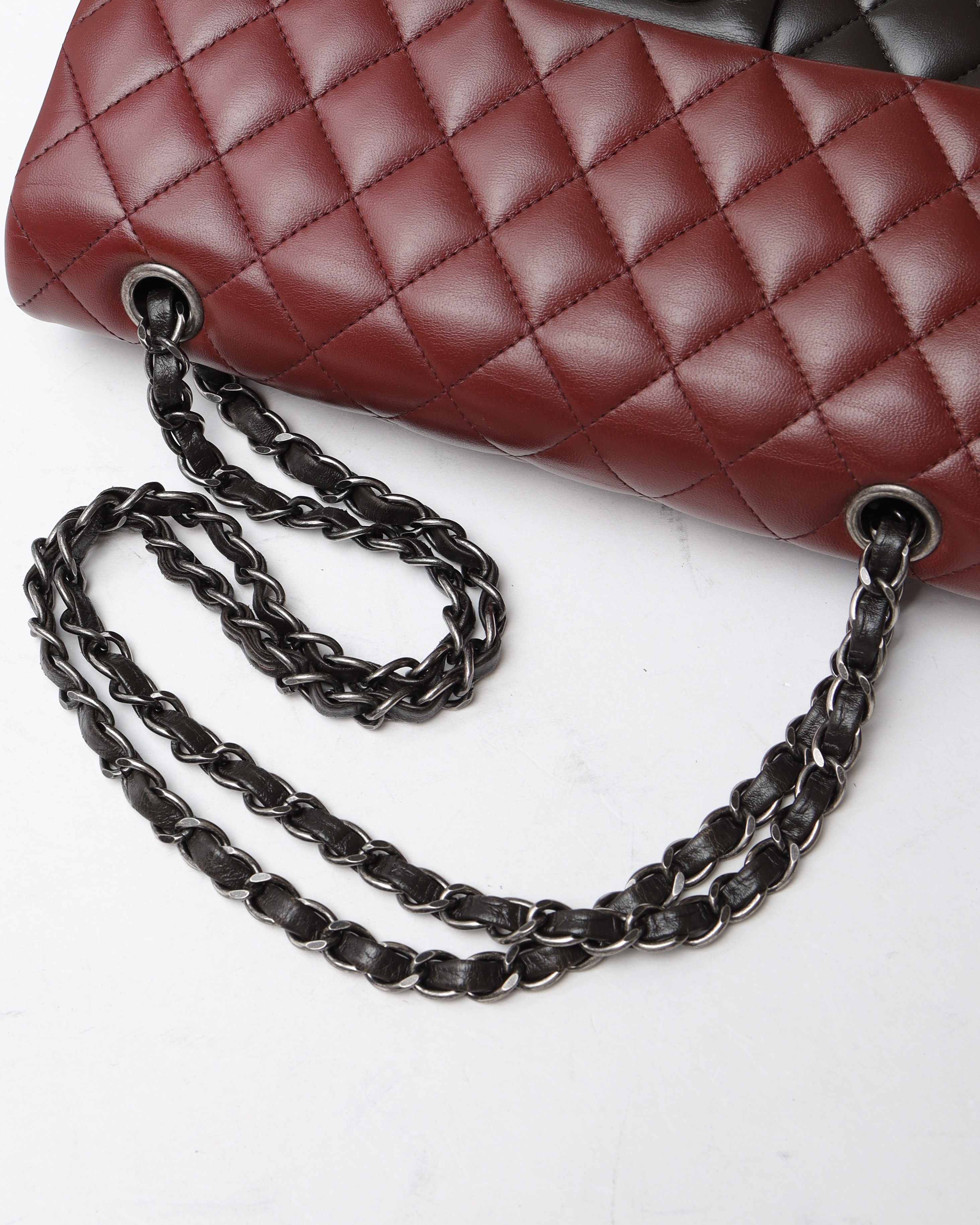 Pre-owned Chanel Classic Bi-color Medium Double Flap Bag In Multi
