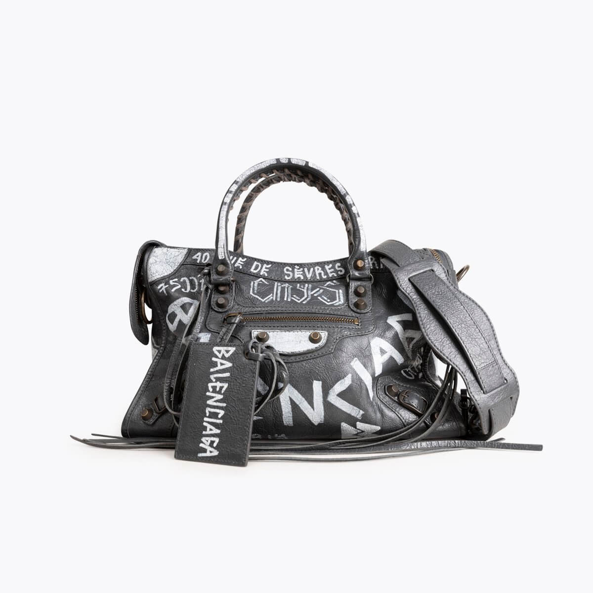 BALENCIAGA Graffiti Small Motorcross City Bag