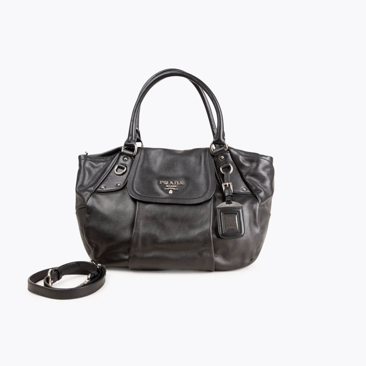 PRADA Soft Leather Hobo Bag