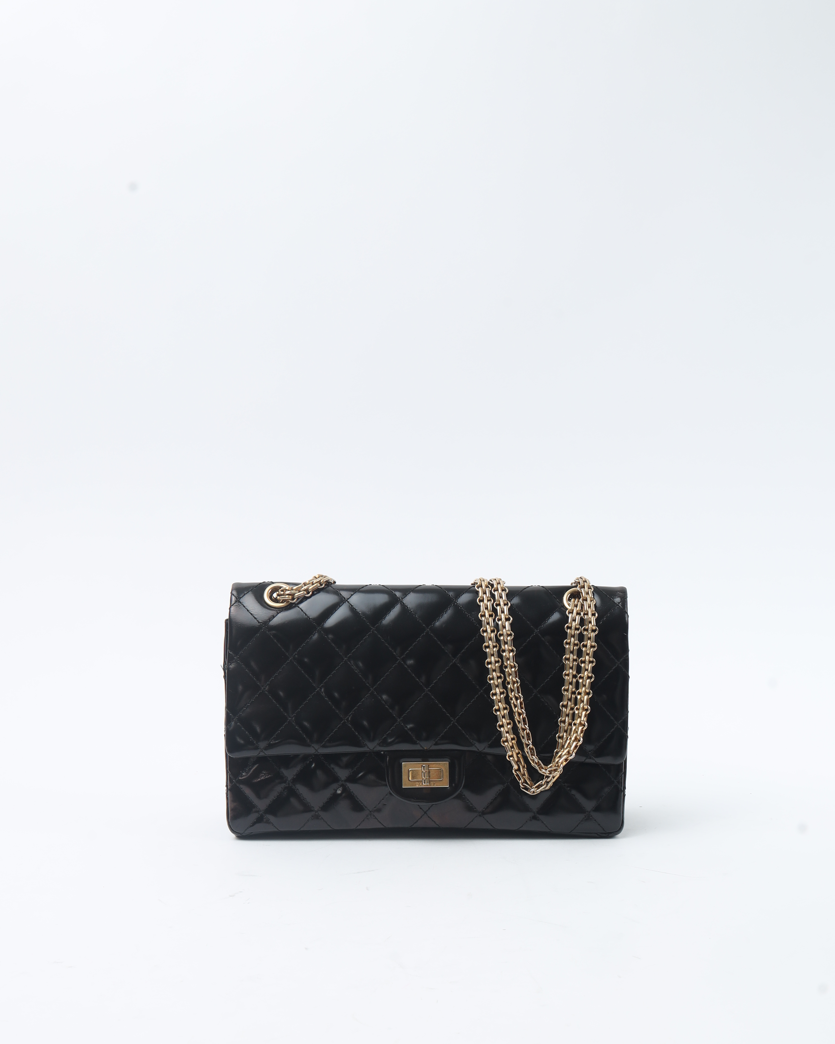 CHANEL Patent Reissue 2-55 226 Double Flap Bag