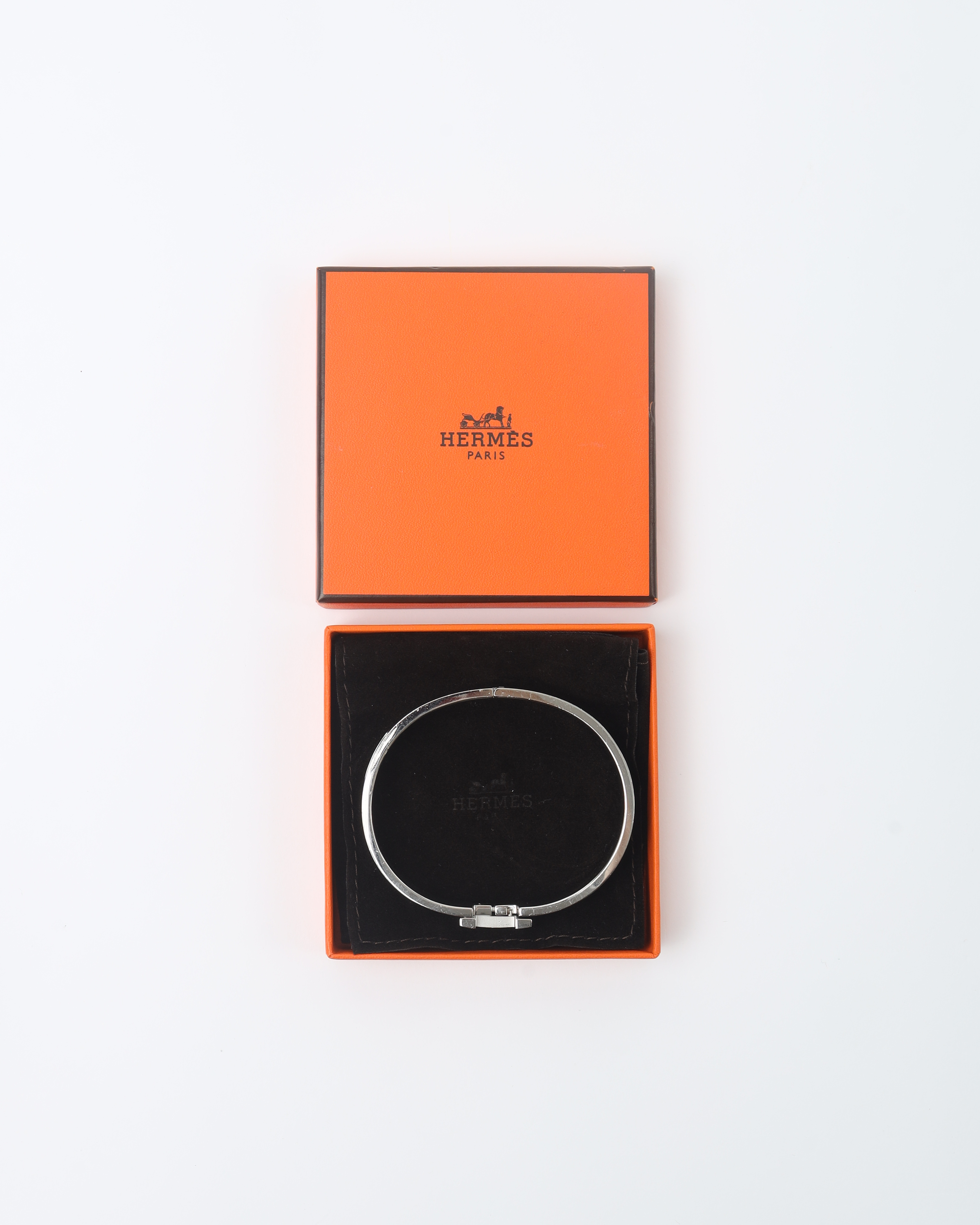 Pre-owned Hermes Hermès Click H Black Enamel Bracelet